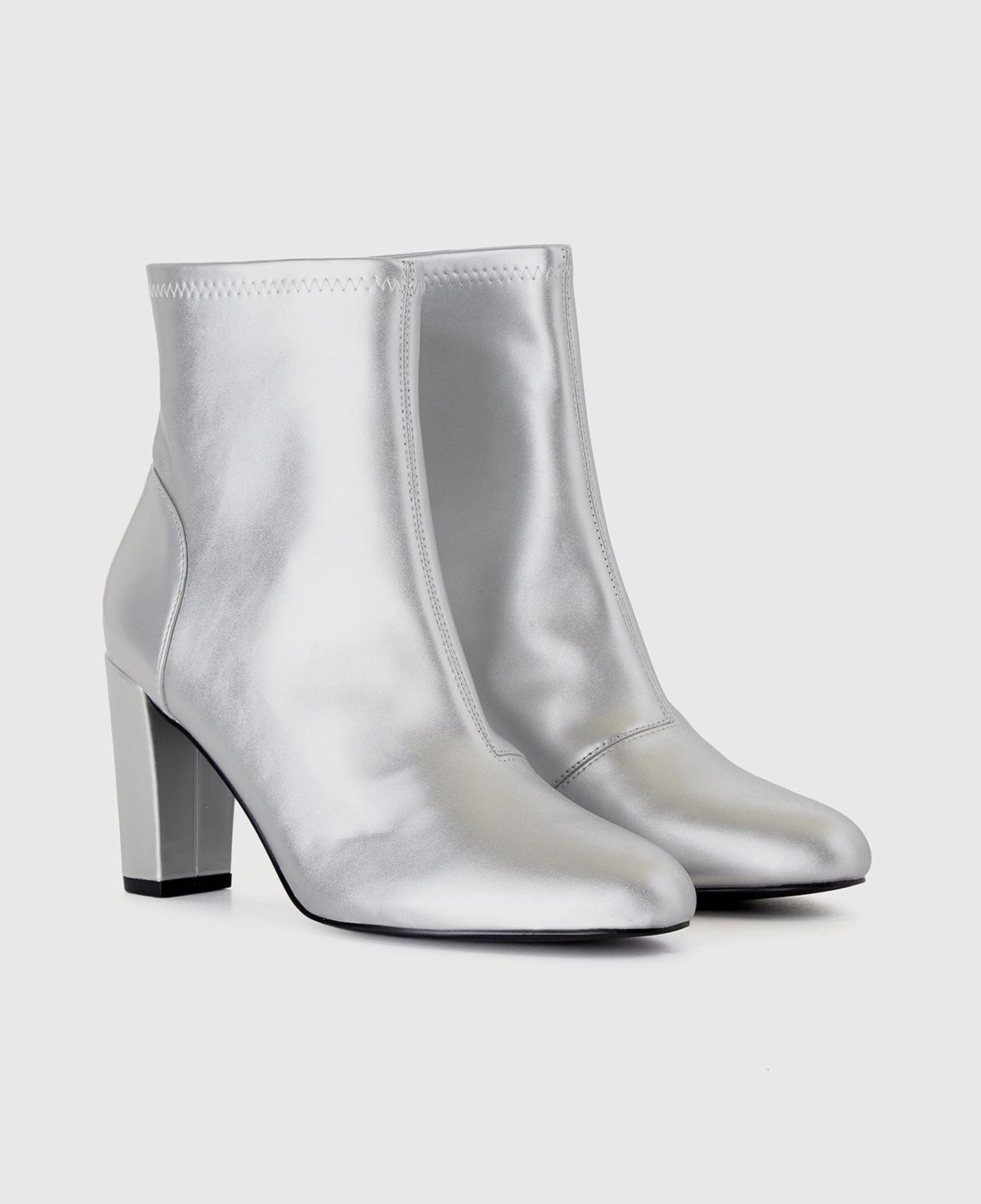 Kadın Gümüş Sivri Burun Topuklu Bot