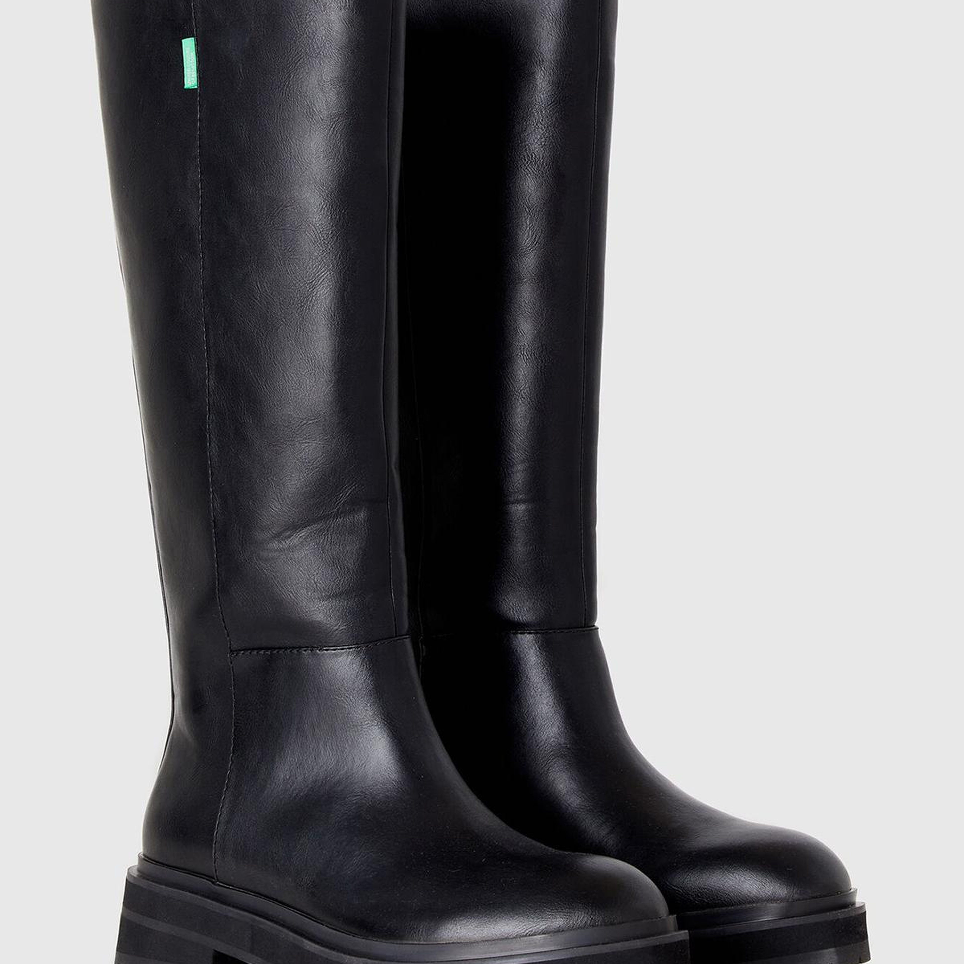 Kadın Siyah Suni Deri Uzun Bot