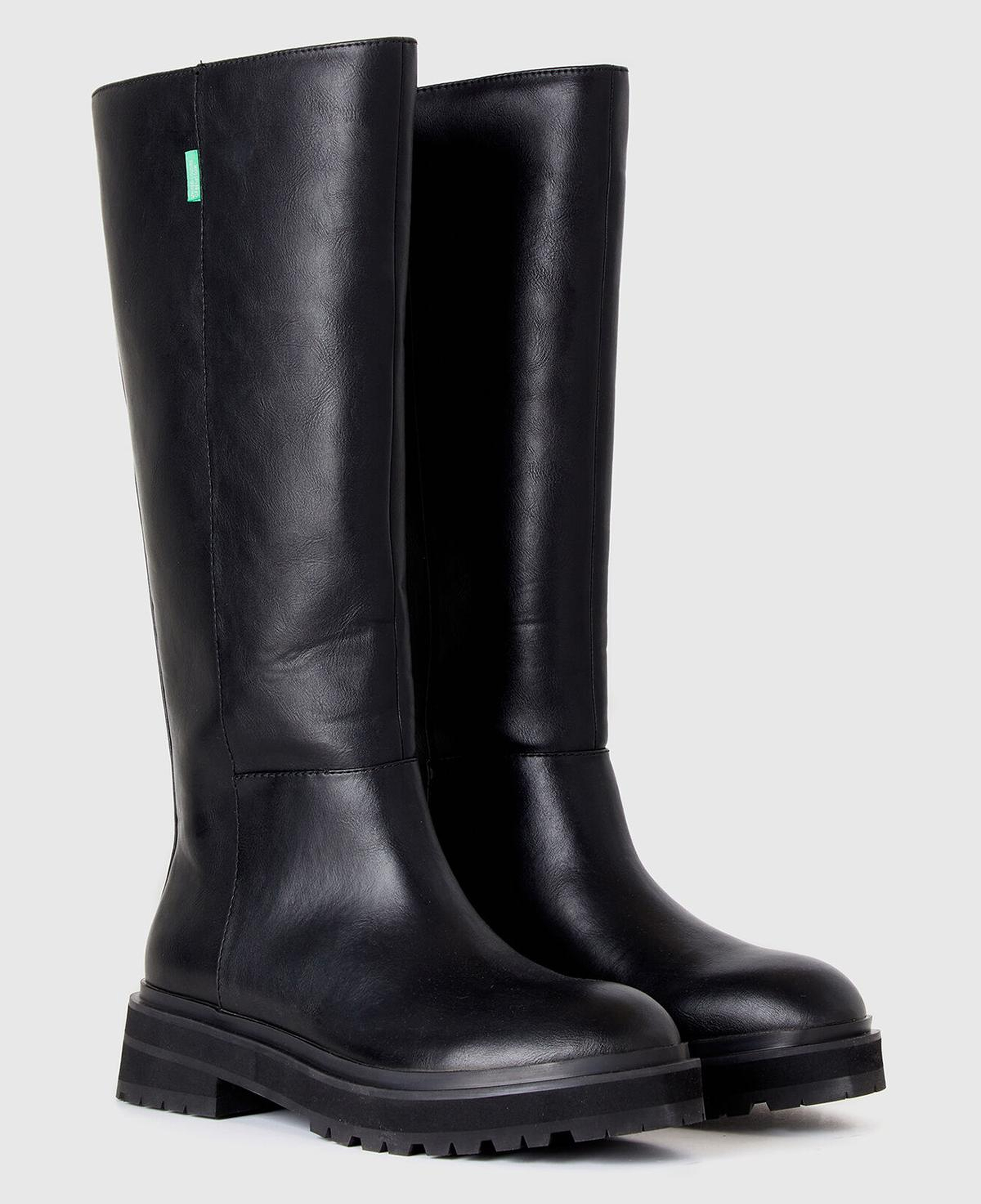 Kadın Siyah Suni Deri Uzun Bot