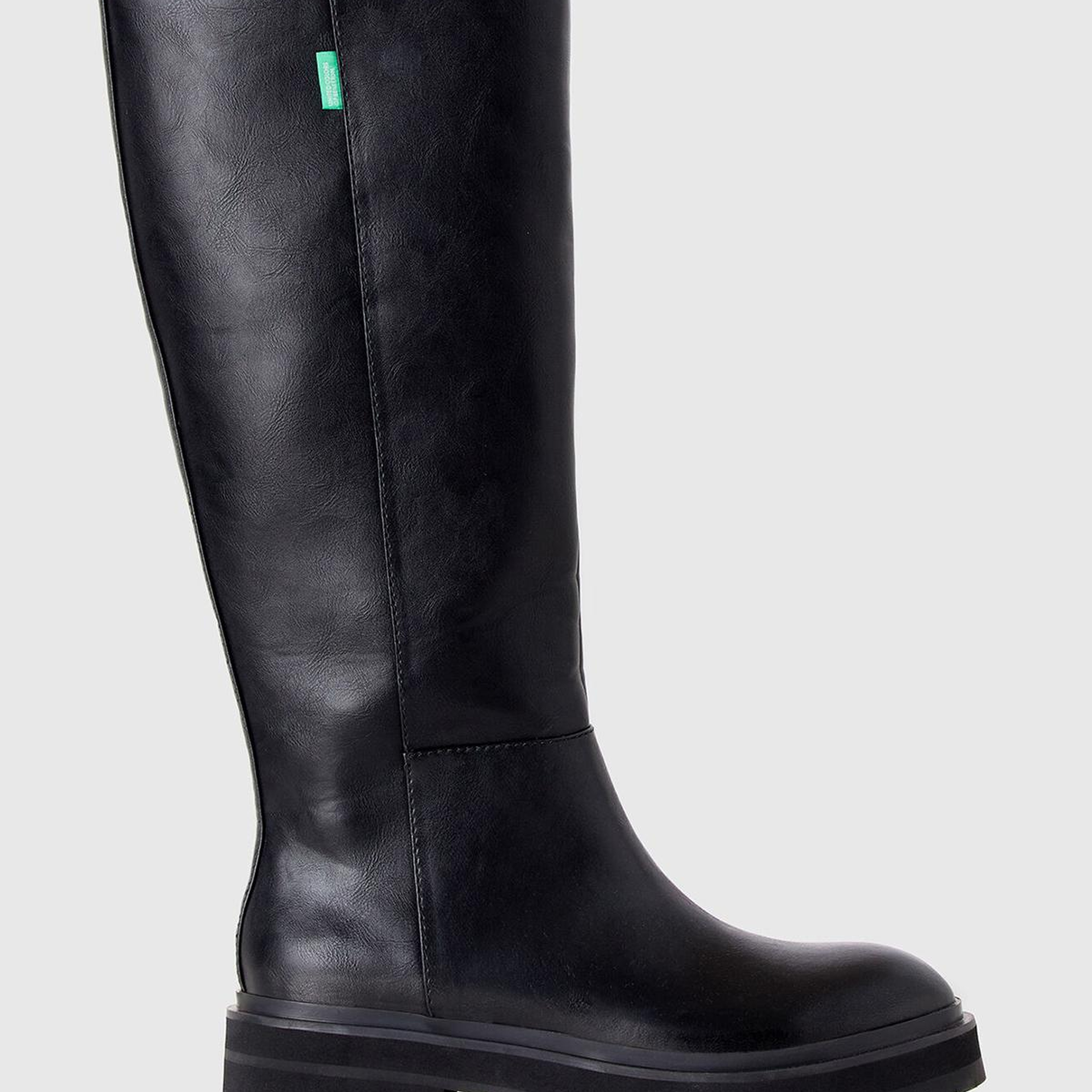 Kadın Siyah Suni Deri Uzun Bot