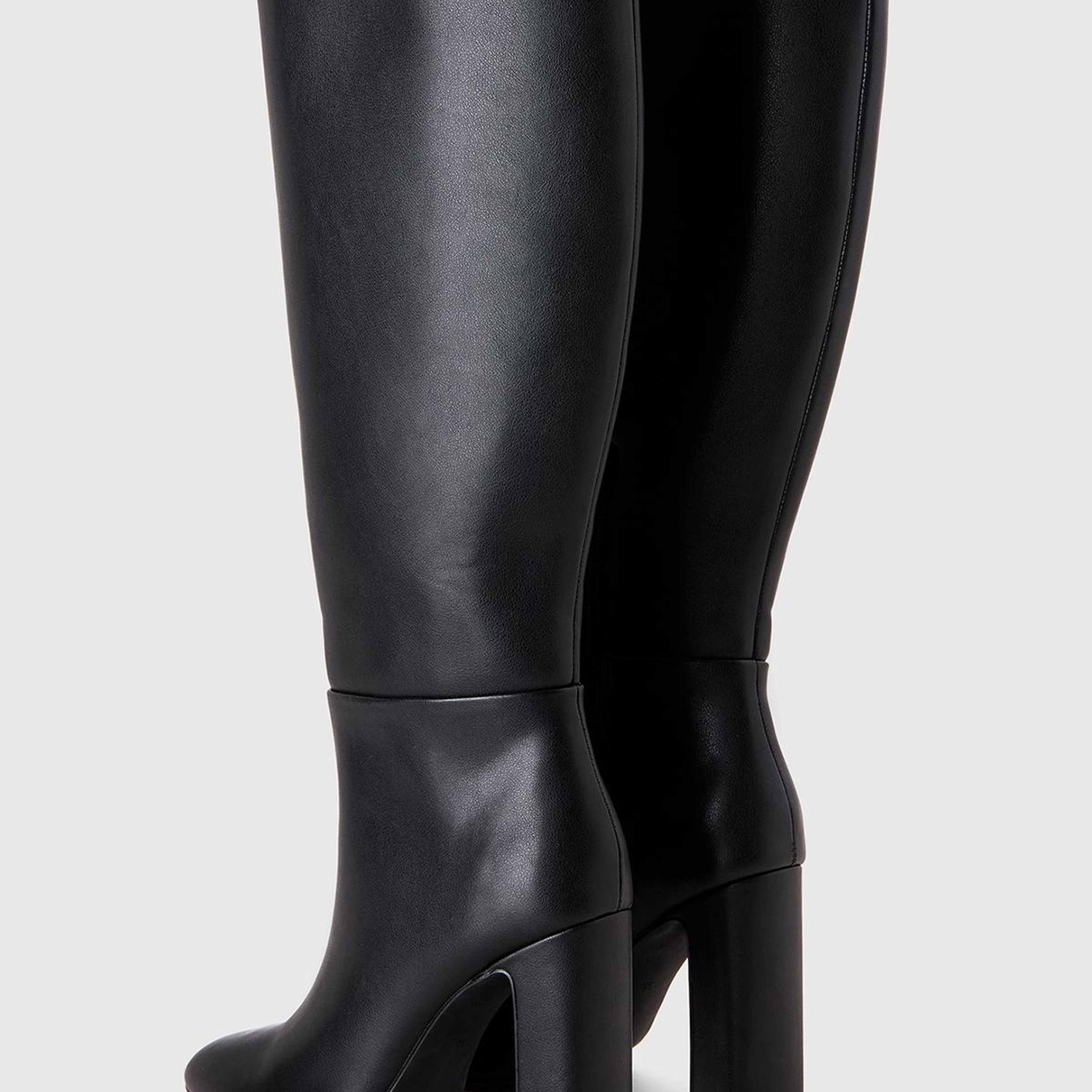 Kadın Siyah Suni Deri Uzun Çizme