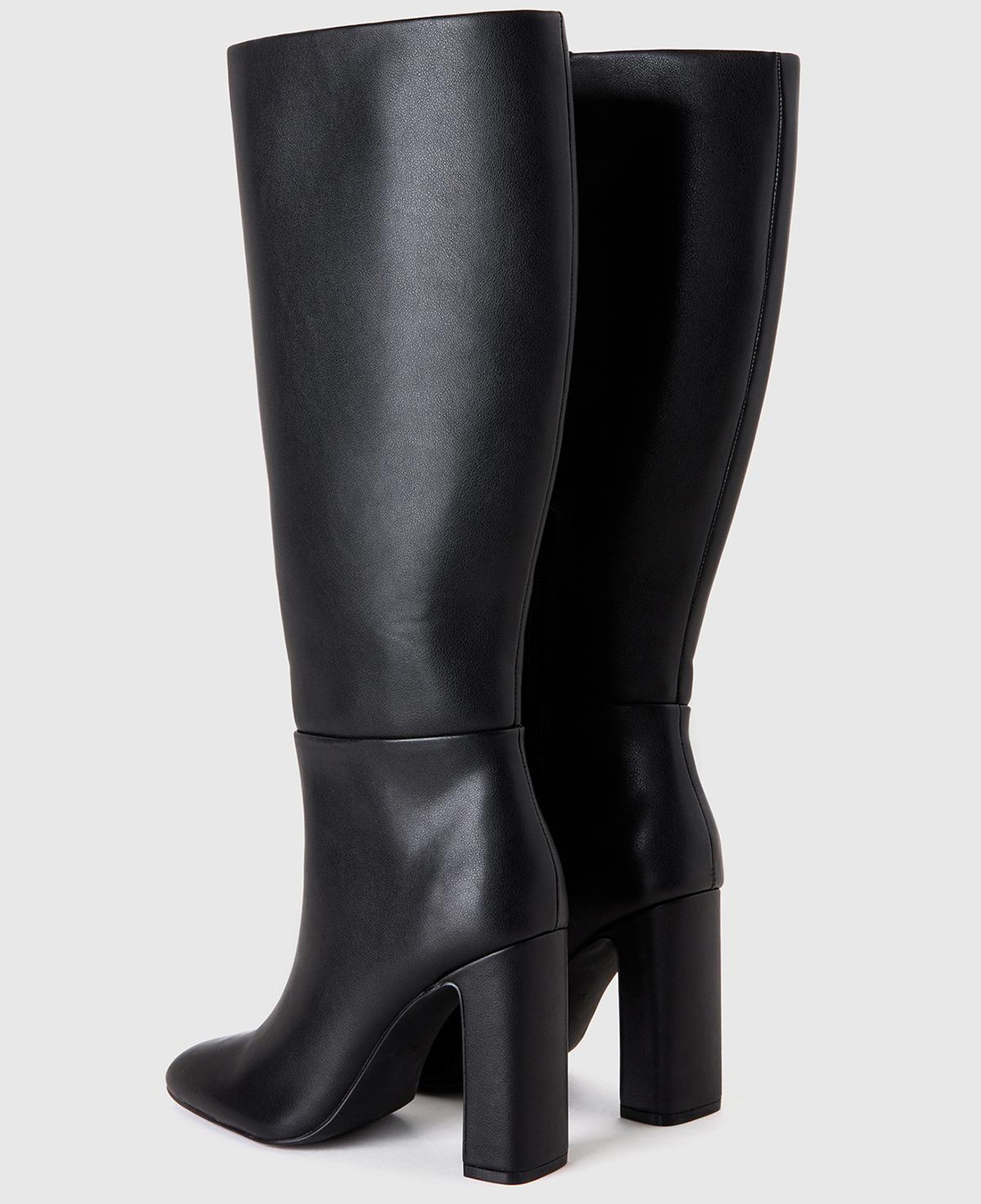 Kadın Siyah Suni Deri Uzun Çizme