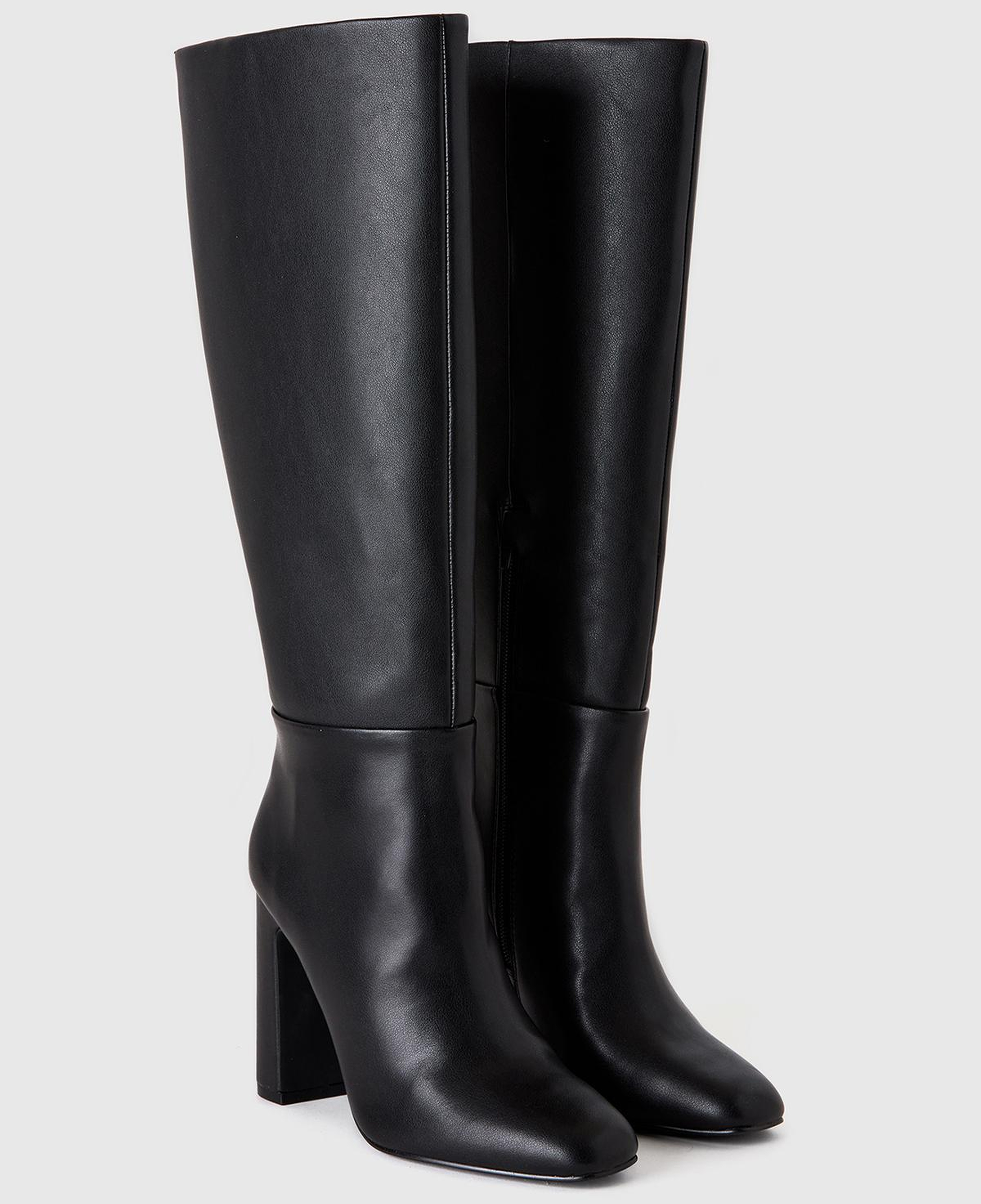 Kadın Siyah Suni Deri Uzun Çizme
