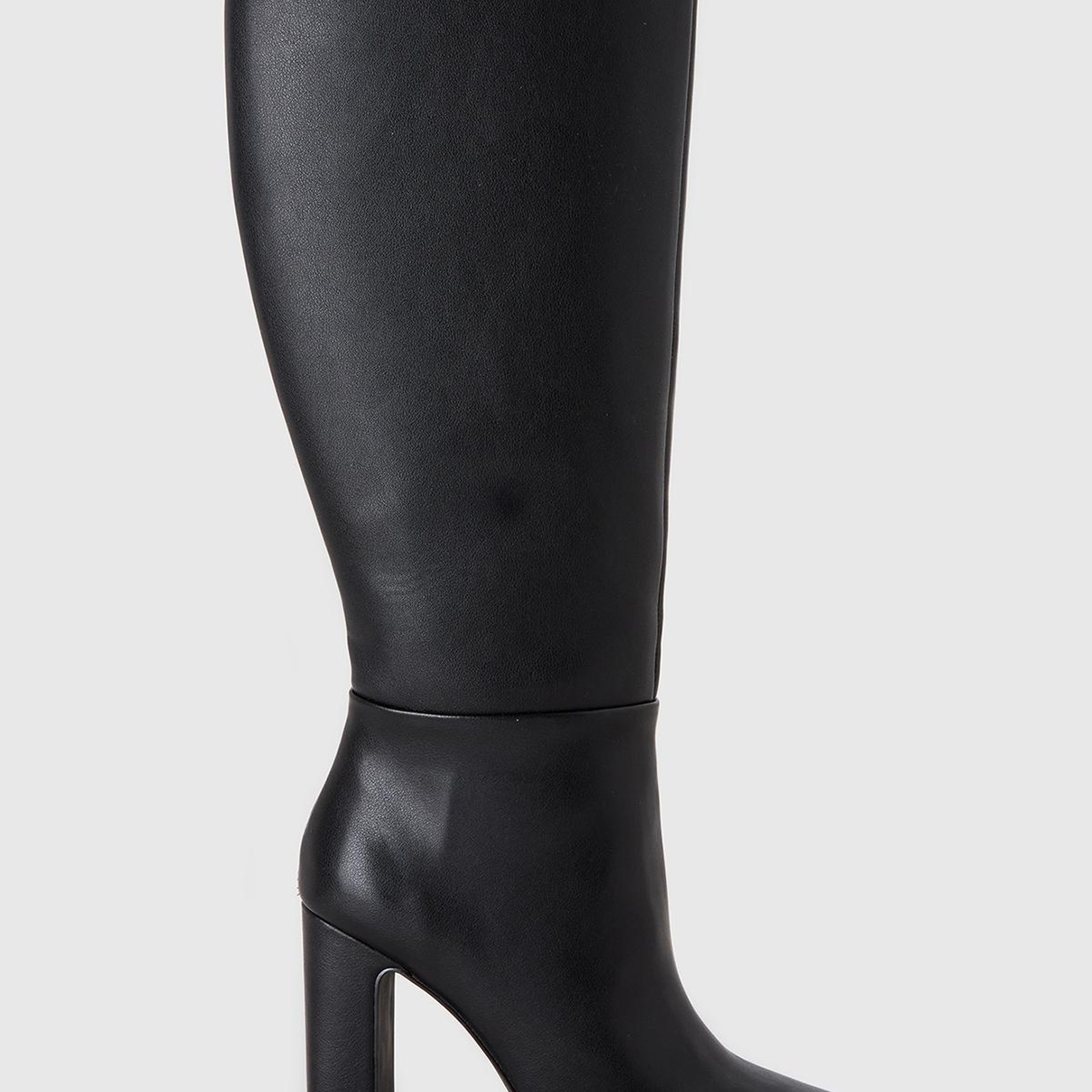 Kadın Siyah Suni Deri Uzun Çizme