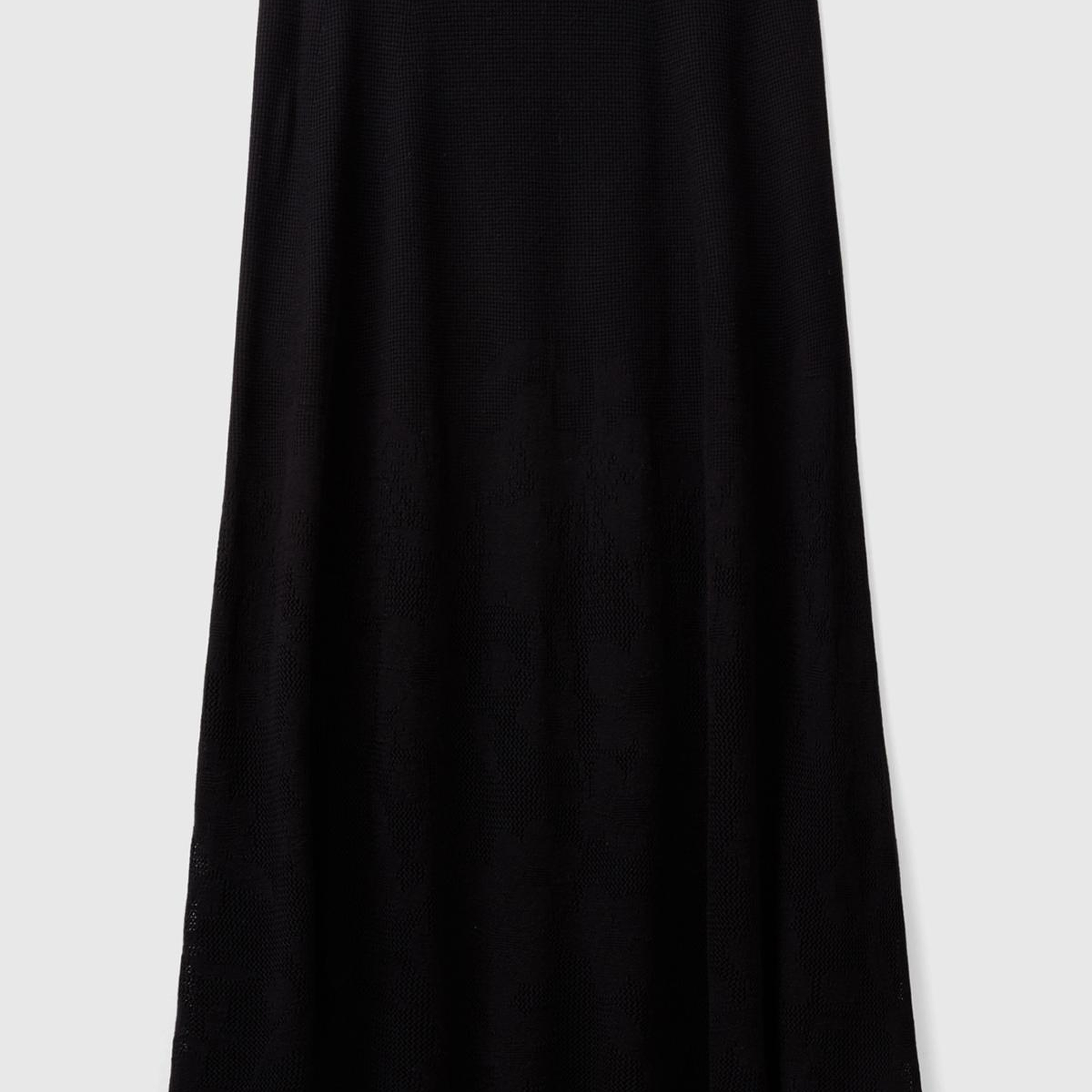 Kadın Siyah Pamuk Modal Karışımlı Dantel Dokulu Midi Etek