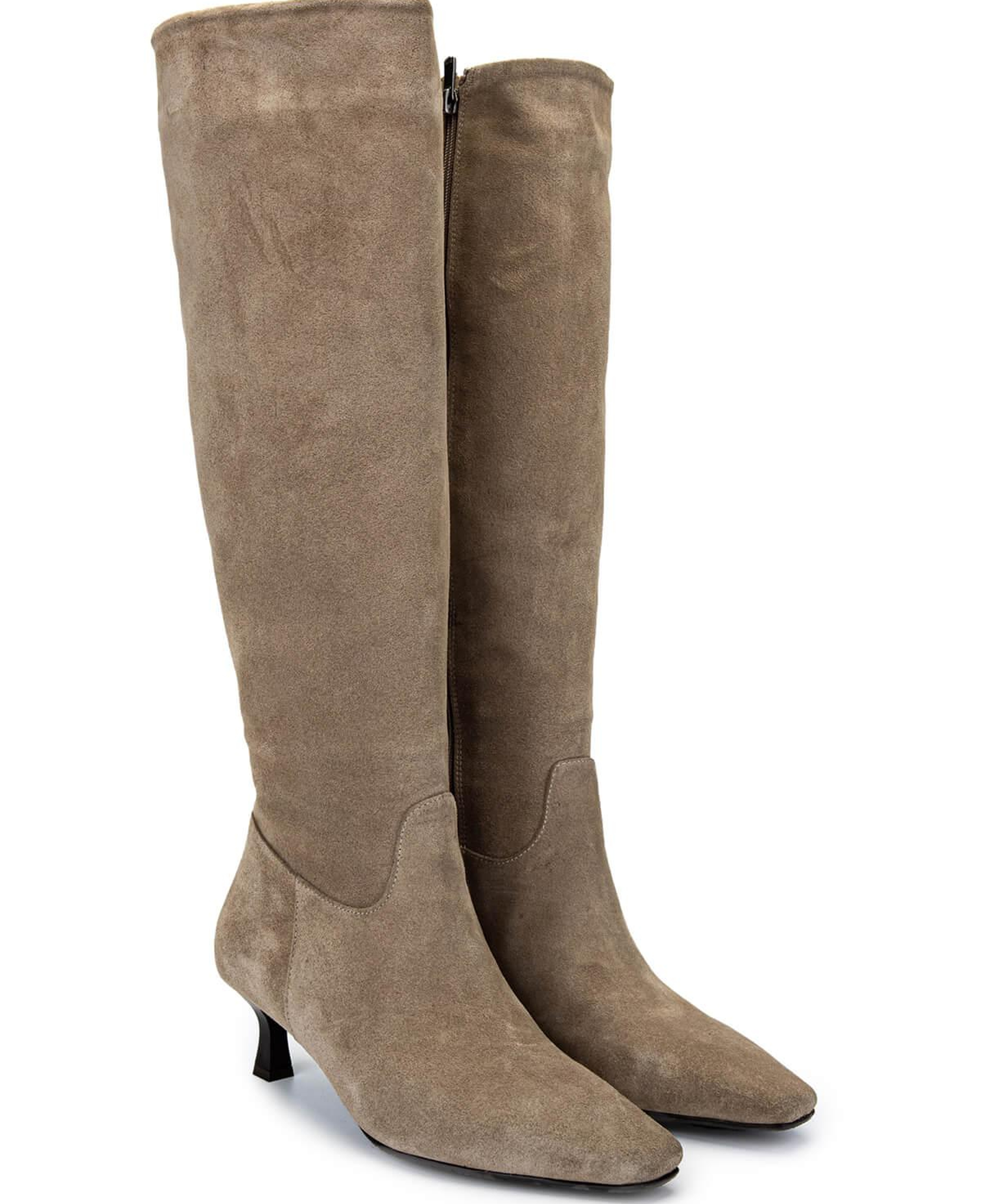 Tamer Tanca Kadın Hakiki Deri Bej Süet Topuklu Çizme