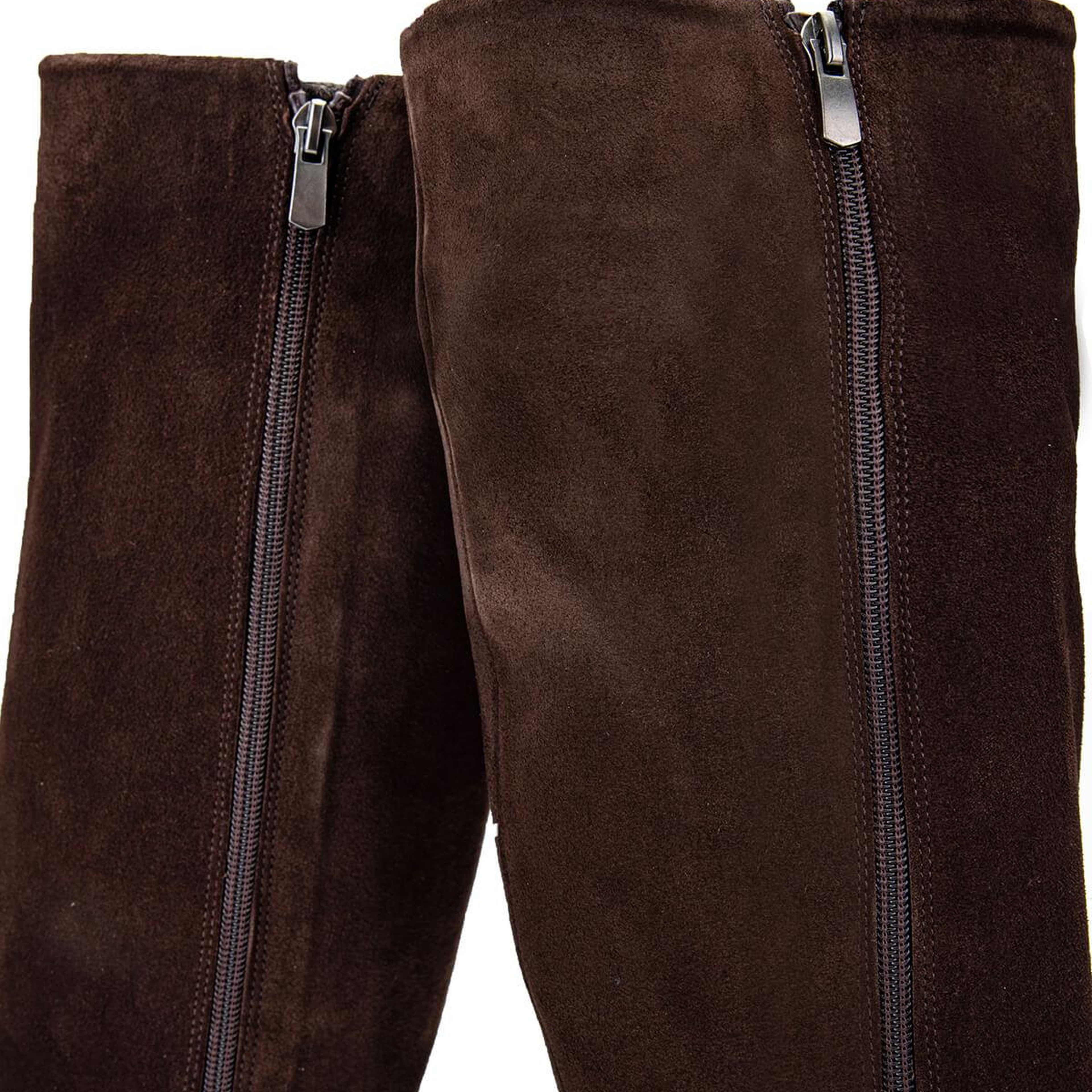 Tamer Tanca Kadın Hakiki Deri Kahverengi Süet Topuklu Çizme