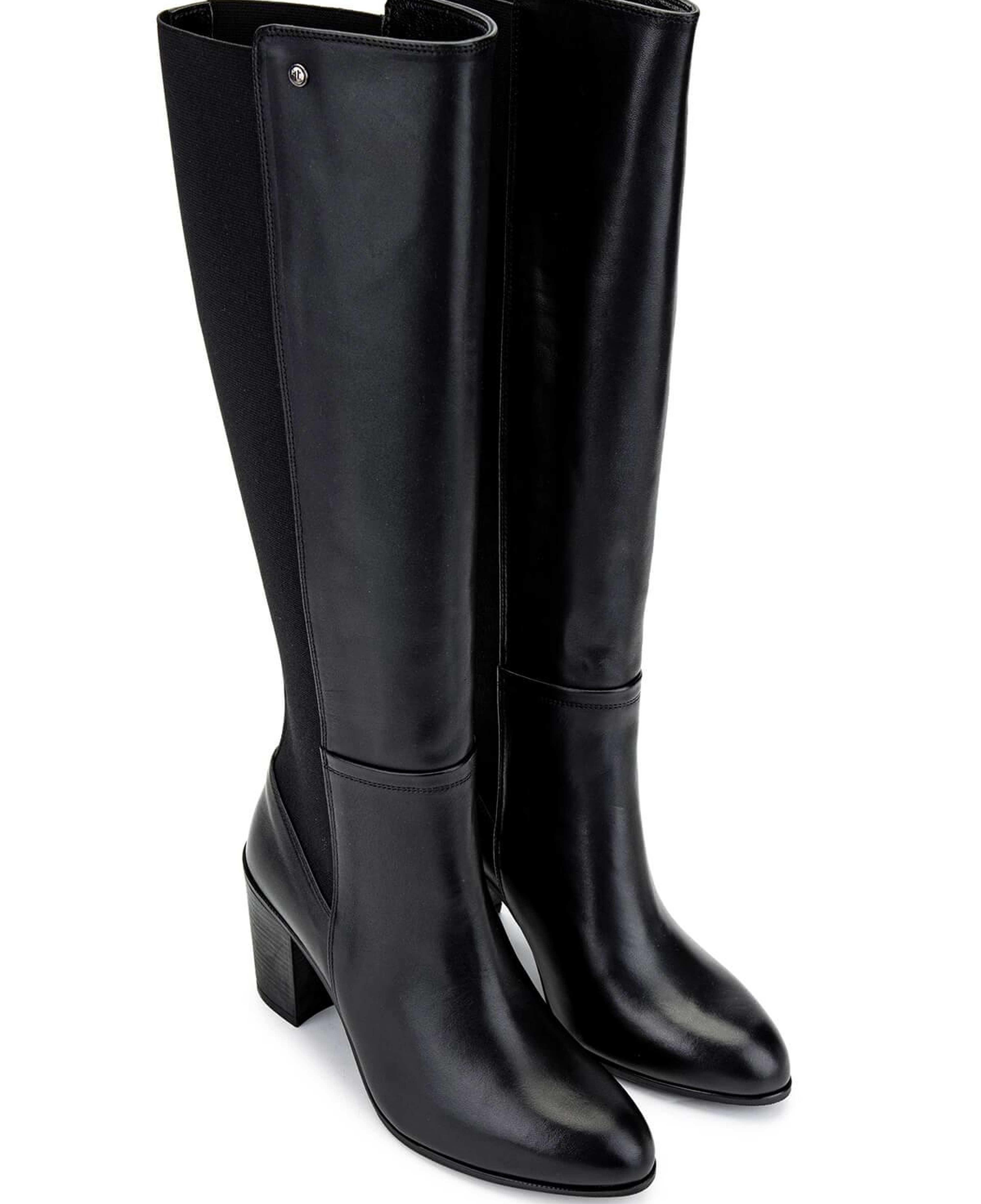 Tamer Tanca Kadın Hakiki Deri Siyah Deri Topuklu Çizme