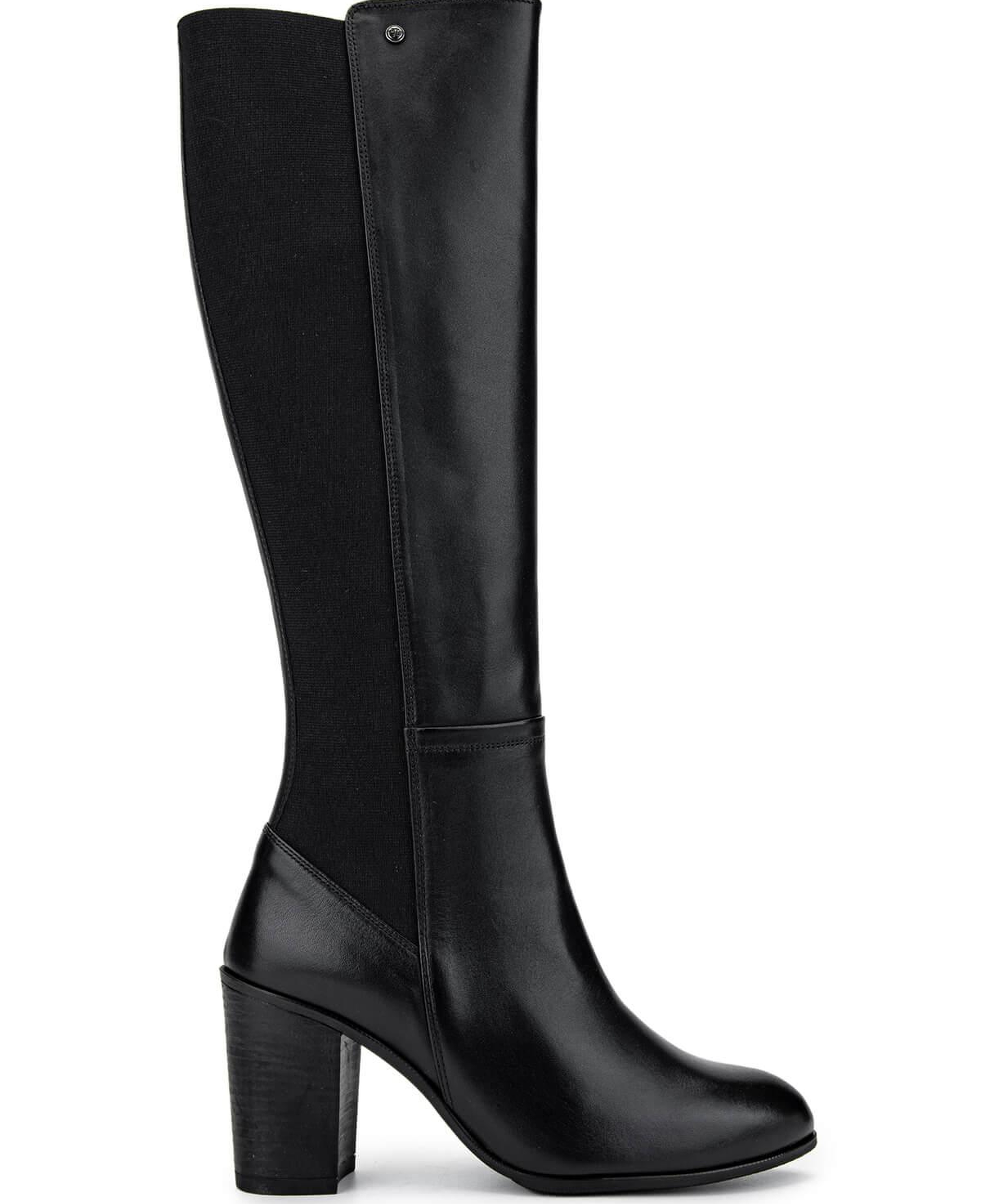 Tamer Tanca Kadın Hakiki Deri Siyah Deri Topuklu Çizme