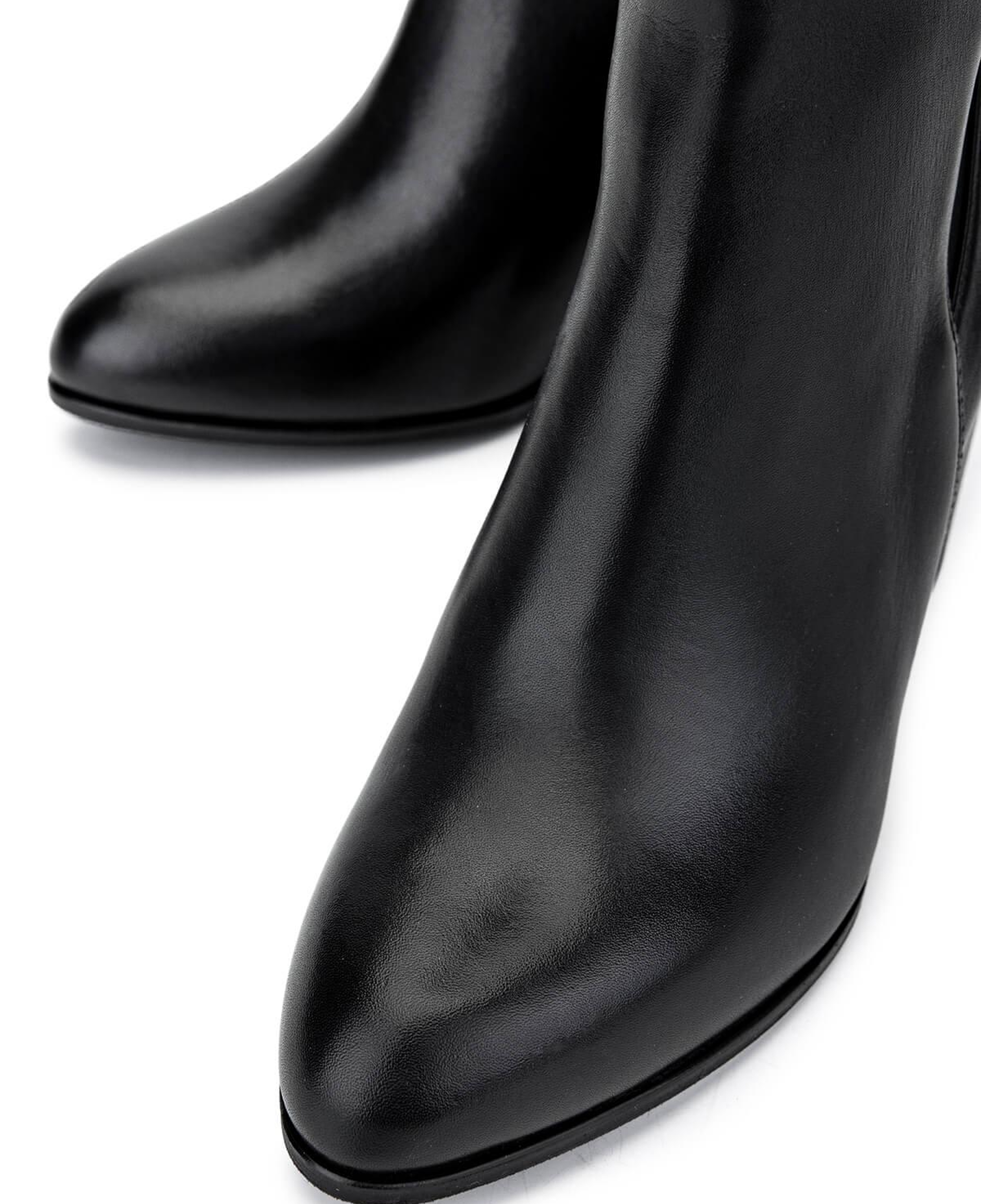 Tamer Tanca Kadın Hakiki Deri Siyah Deri Topuklu Çizme