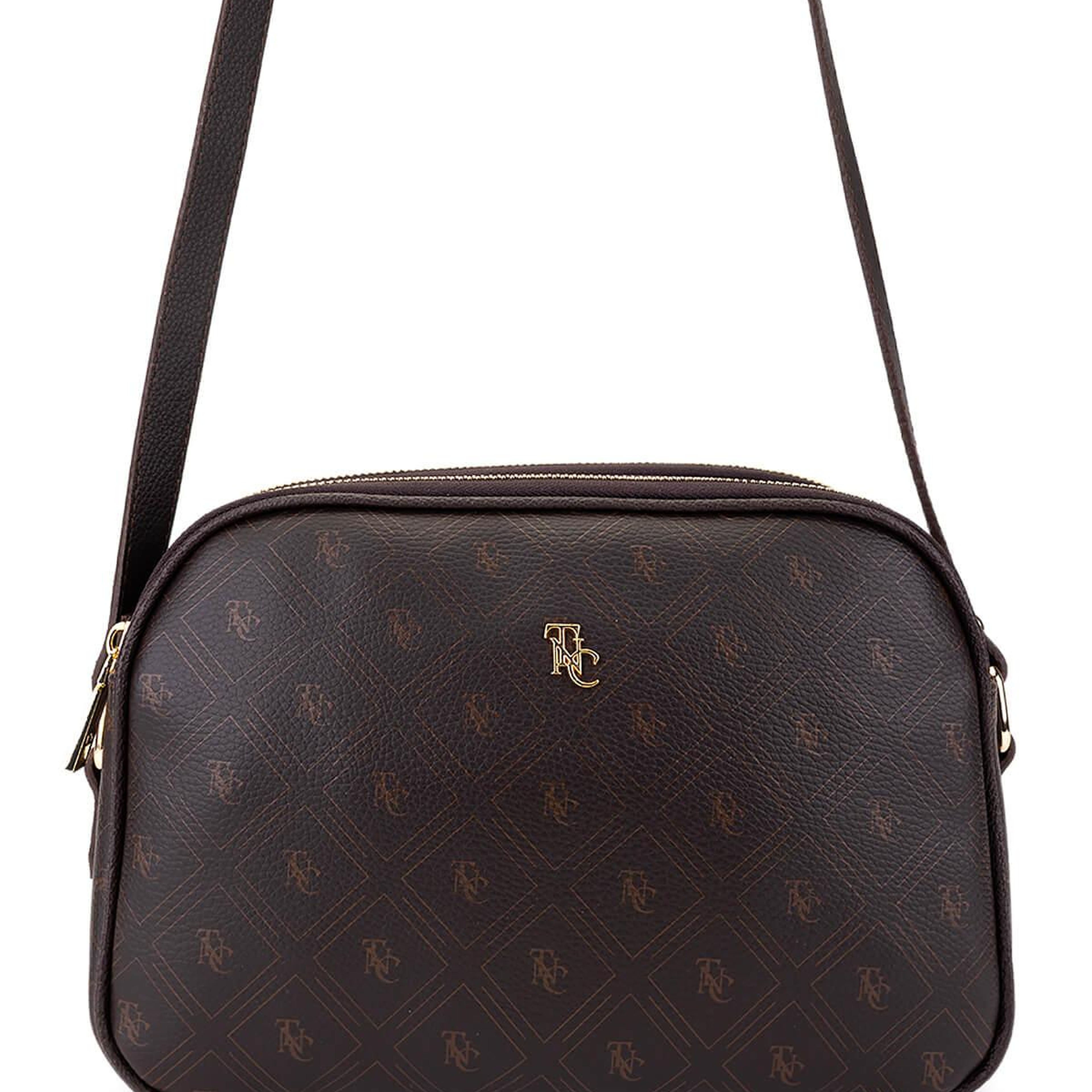 Tamer Tanca Kadın Suni Deri Kahverengi Desen Postacı Çanta