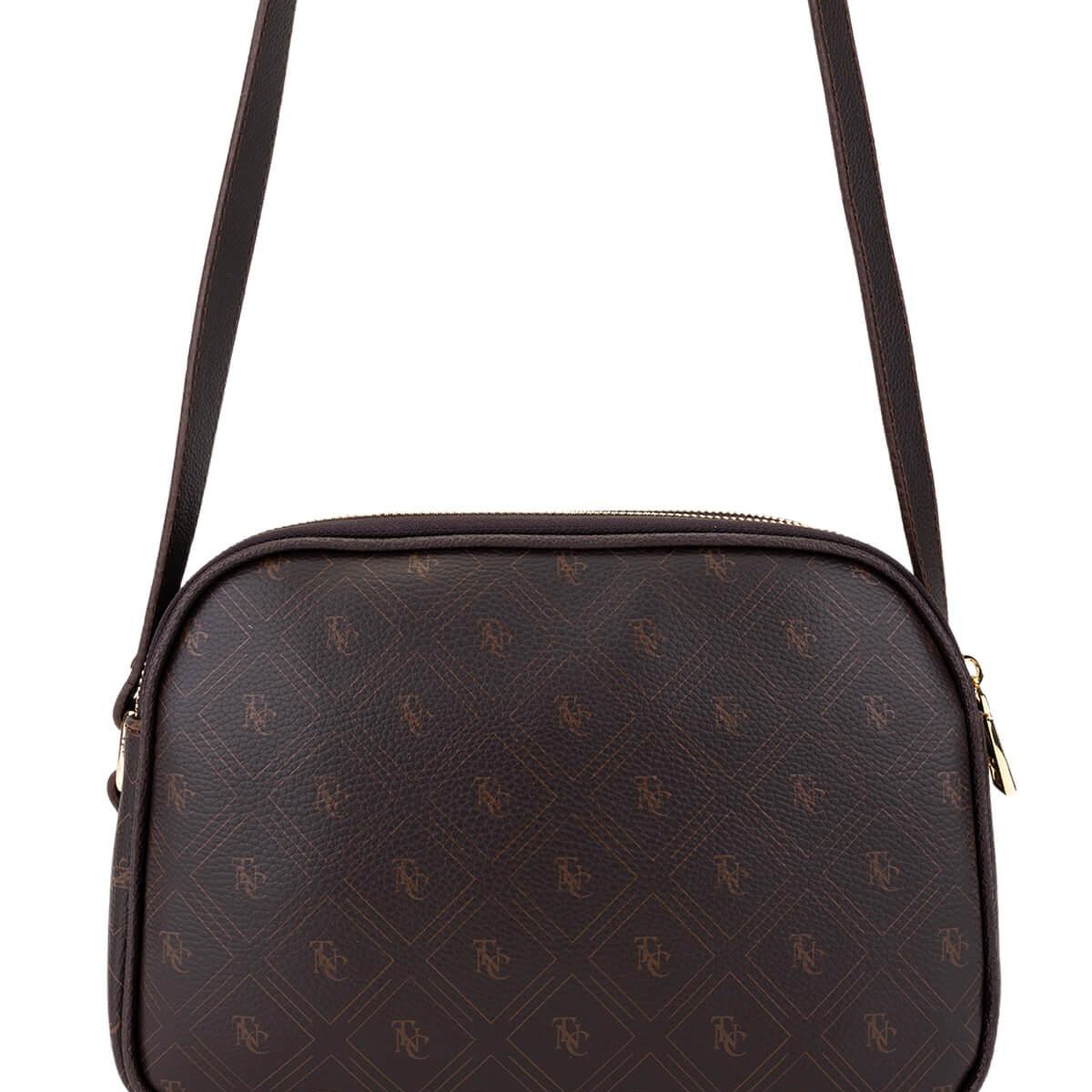 Tamer Tanca Kadın Suni Deri Kahverengi Desen Postacı Çanta