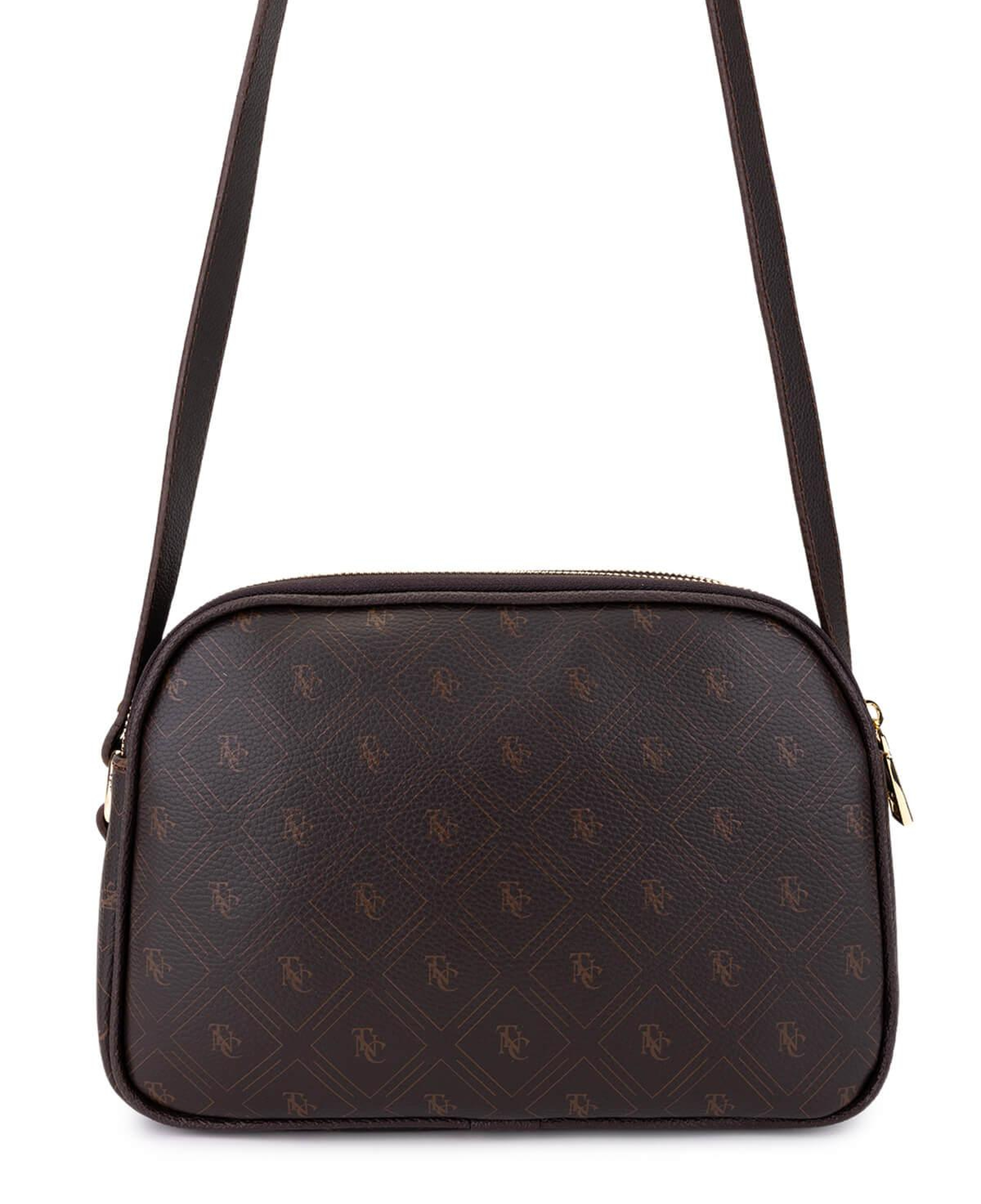 Tamer Tanca Kadın Suni Deri Kahverengi Desen Postacı Çanta