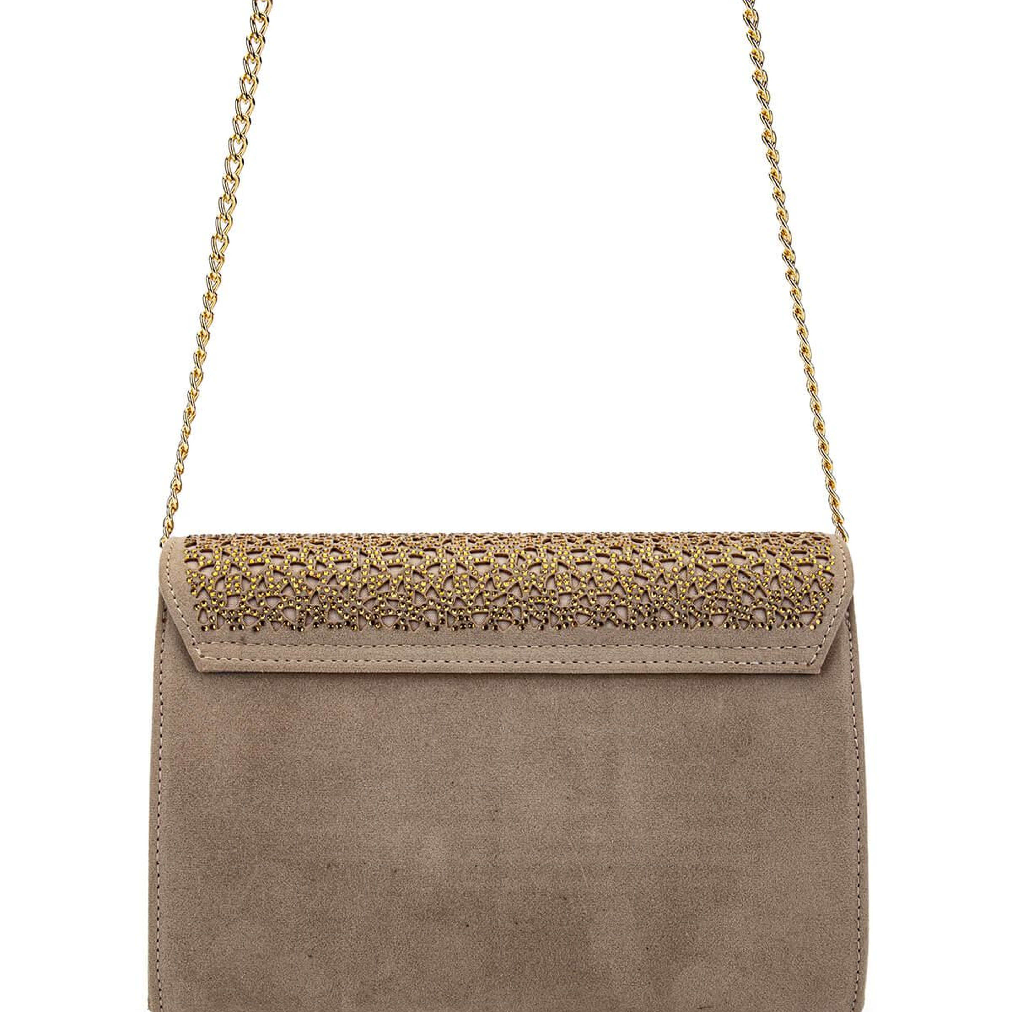 Tamer Tanca Kadın Vegan Bej Süet Omuz Çanta