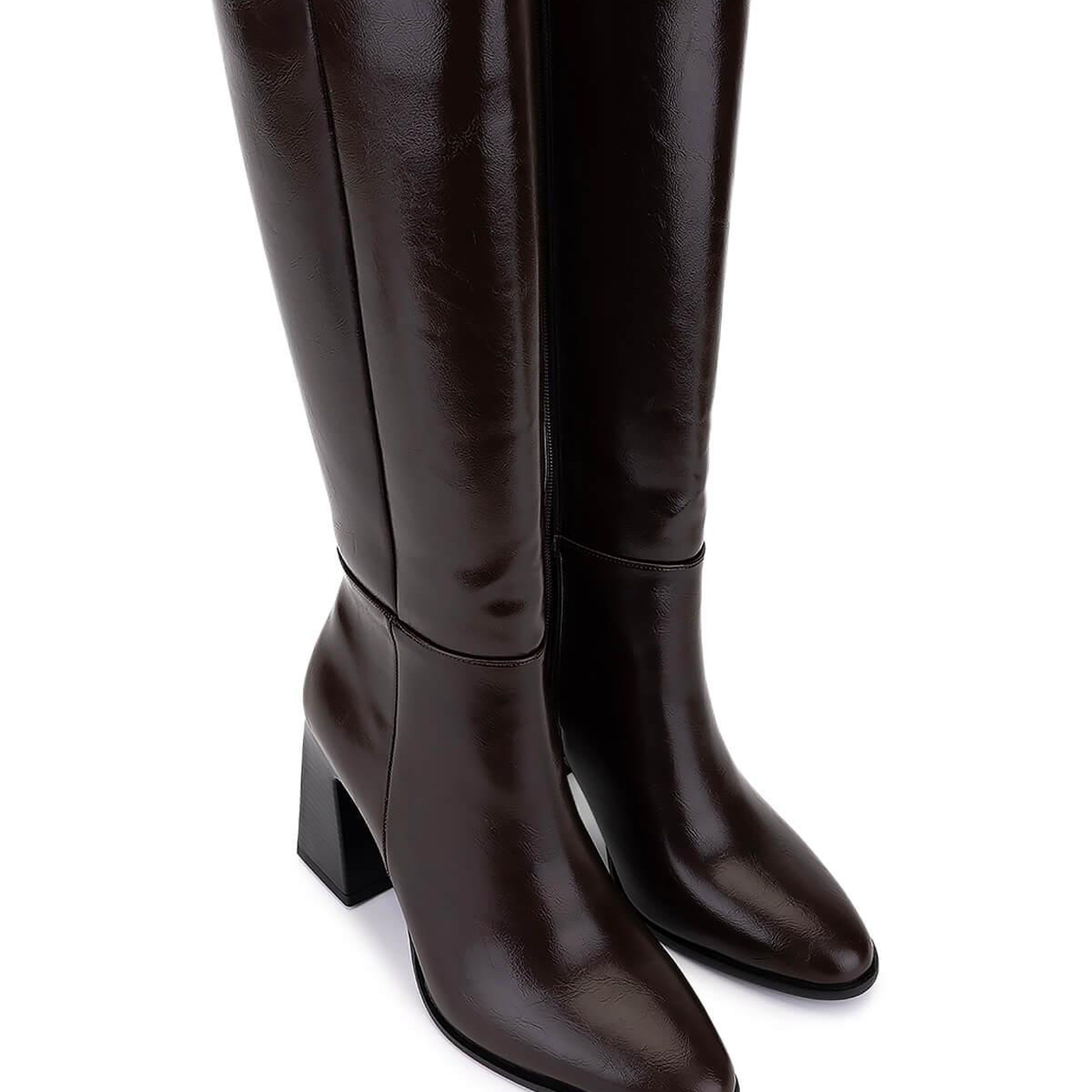 Tamer Tanca Kadın Suni Deri Kahverengi Topuklu Çizme