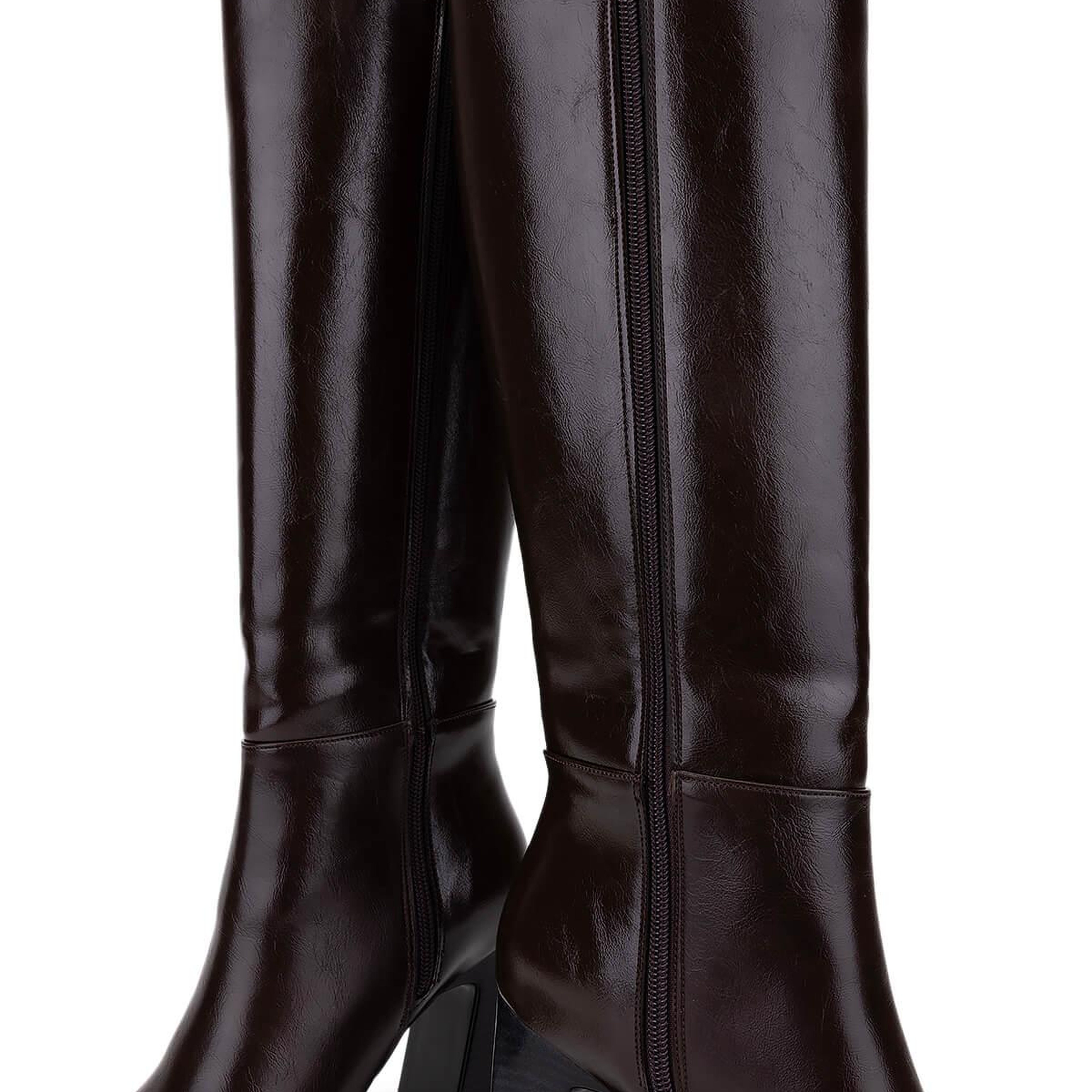 Tamer Tanca Kadın Suni Deri Kahverengi Topuklu Çizme