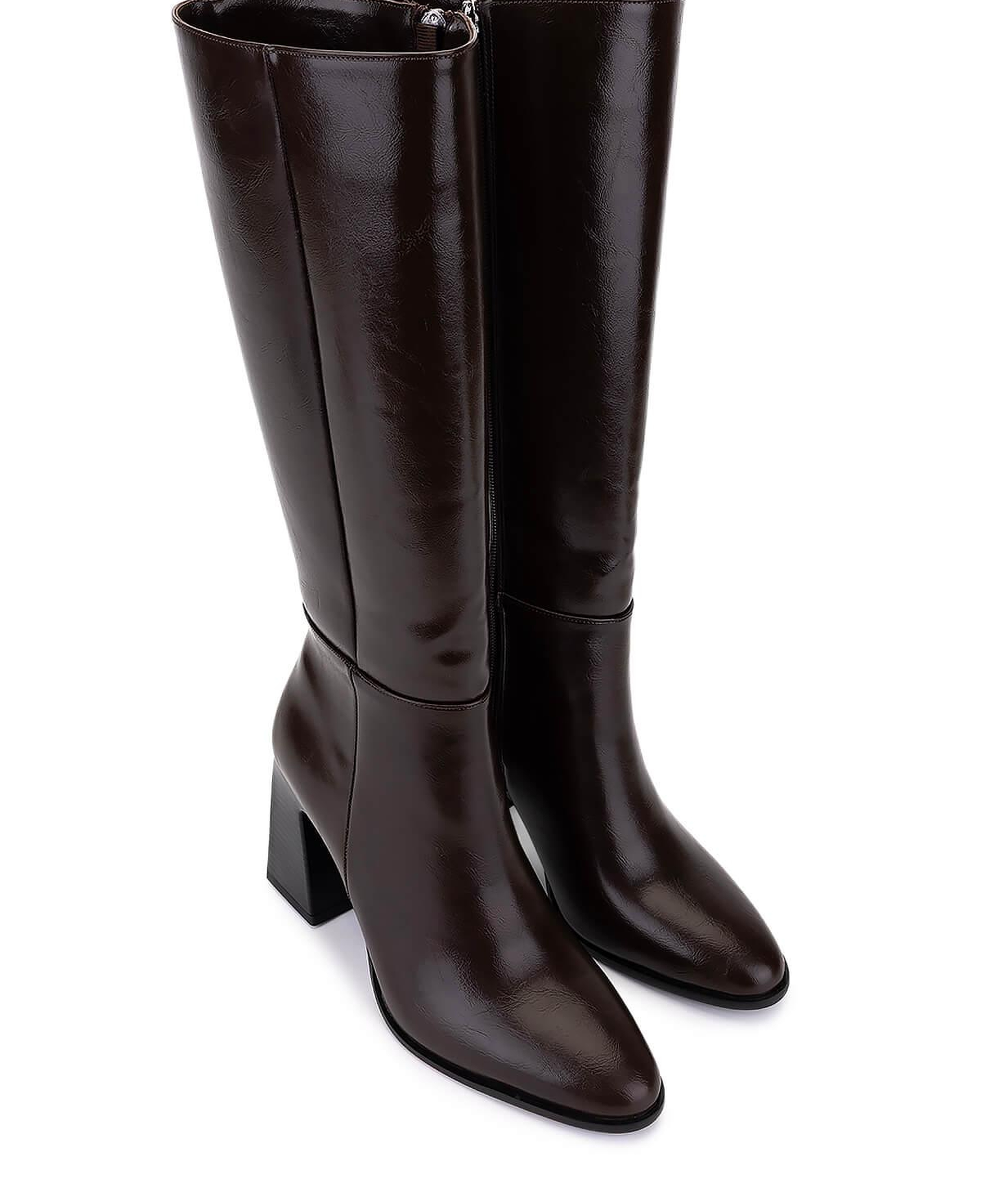 Tamer Tanca Kadın Suni Deri Kahverengi Topuklu Çizme