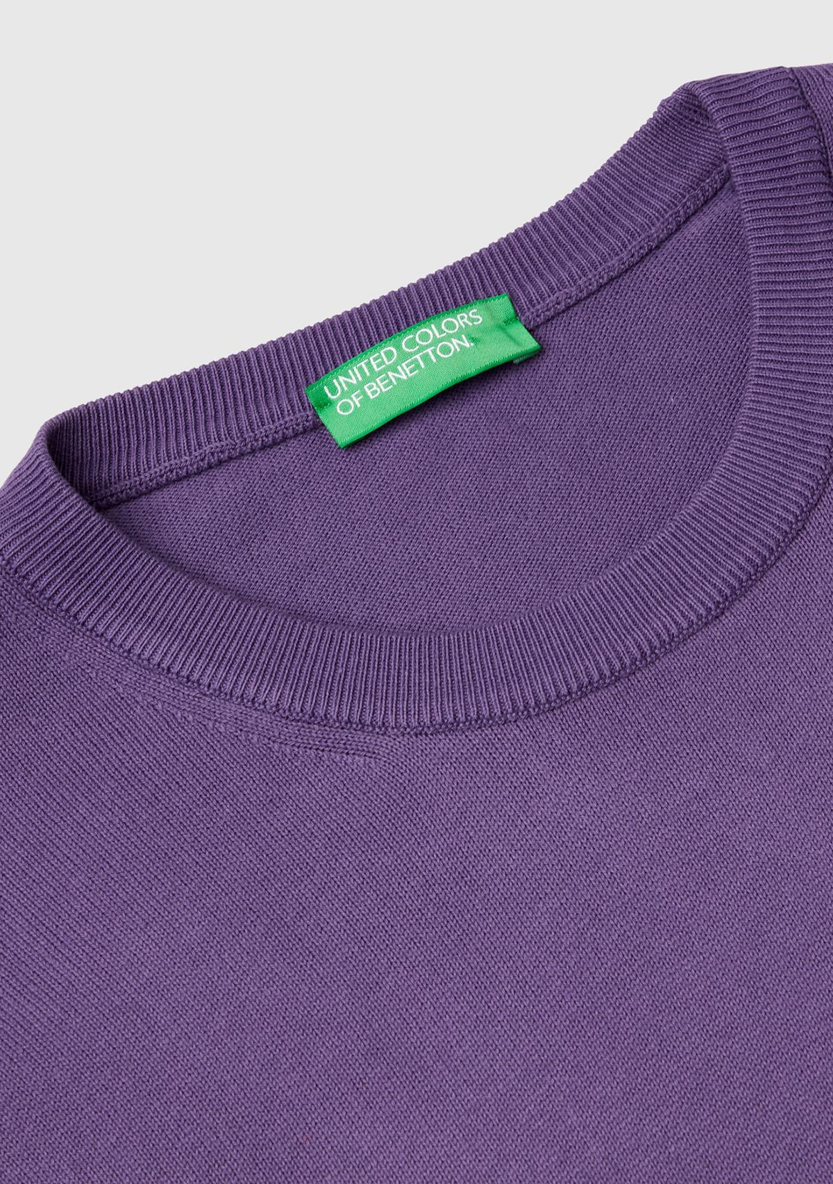 Erkek Mor %100 Koton Bisiklet YakaKazak