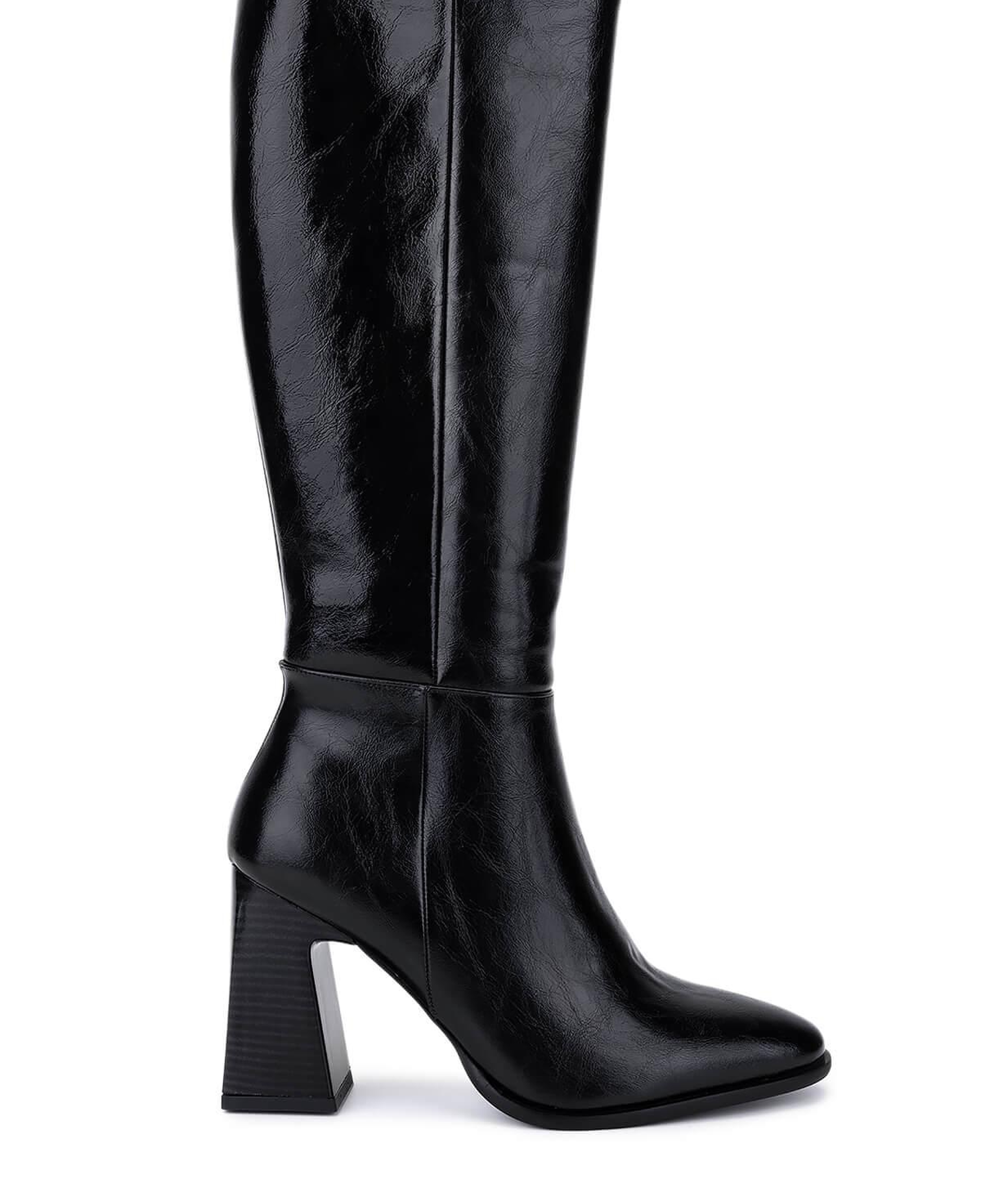 Tamer Tanca Kadın Suni Deri Siyah Deri Topuklu Çizme