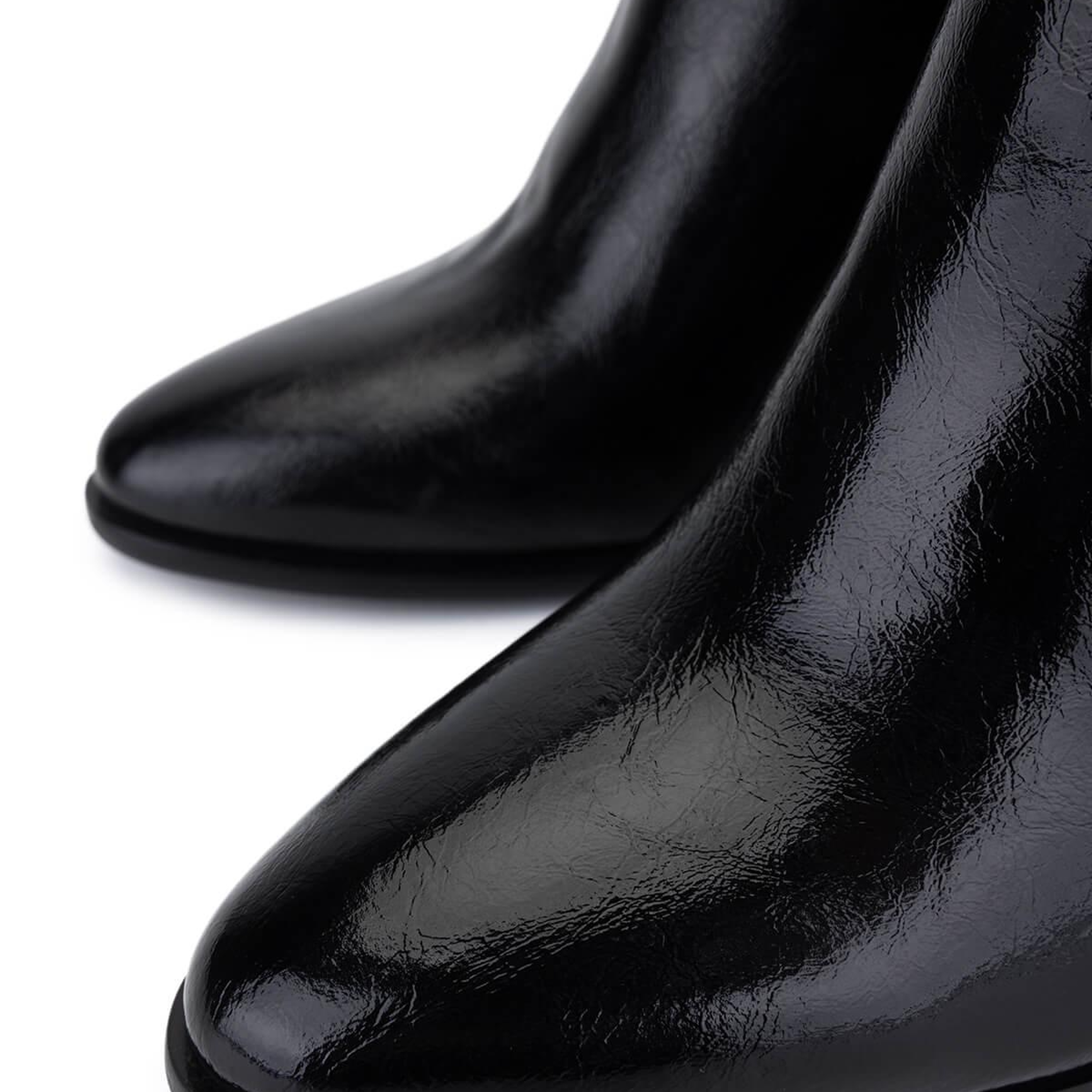 Tamer Tanca Kadın Suni Deri Siyah Deri Topuklu Çizme