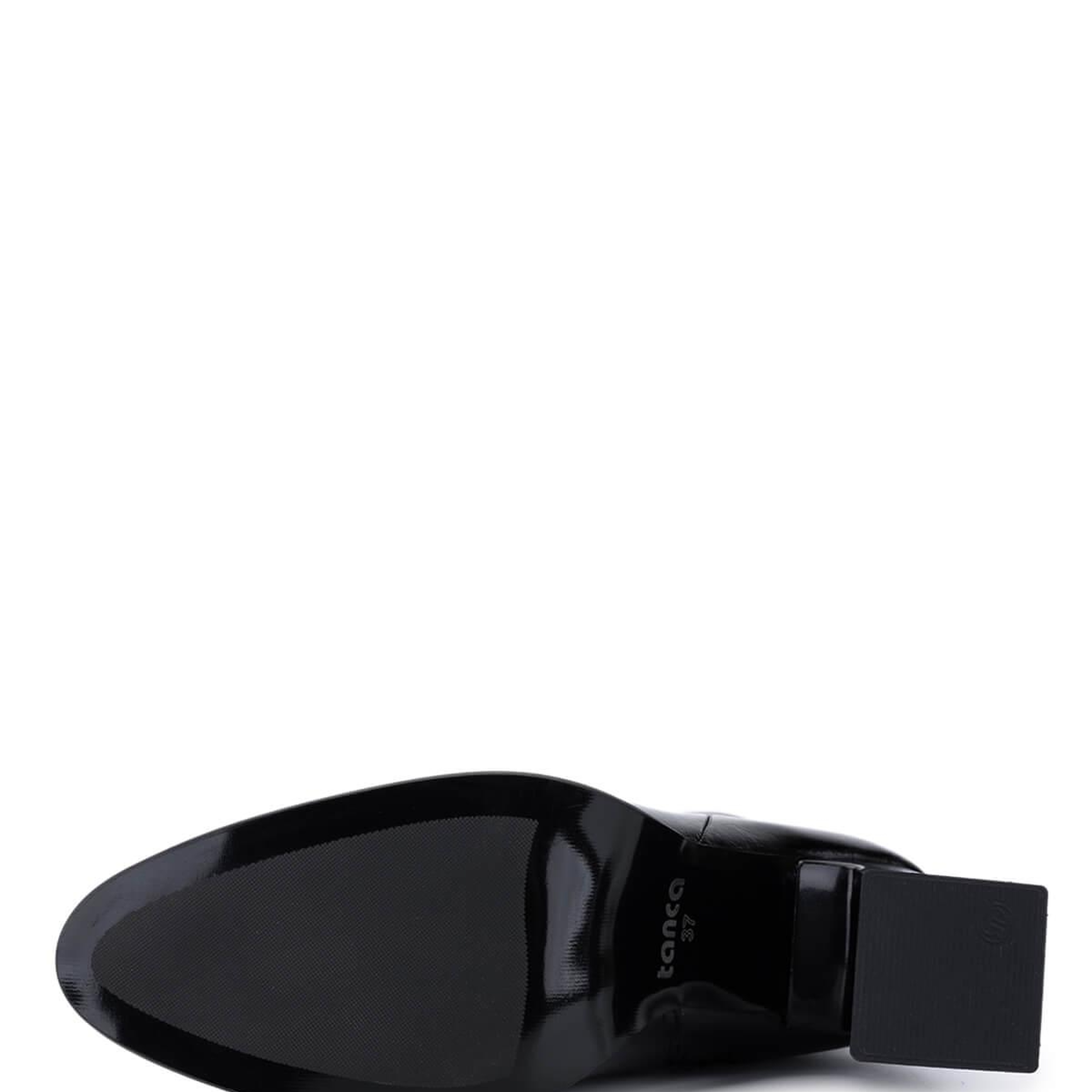 Tamer Tanca Kadın Suni Deri Siyah Deri Topuklu Çizme