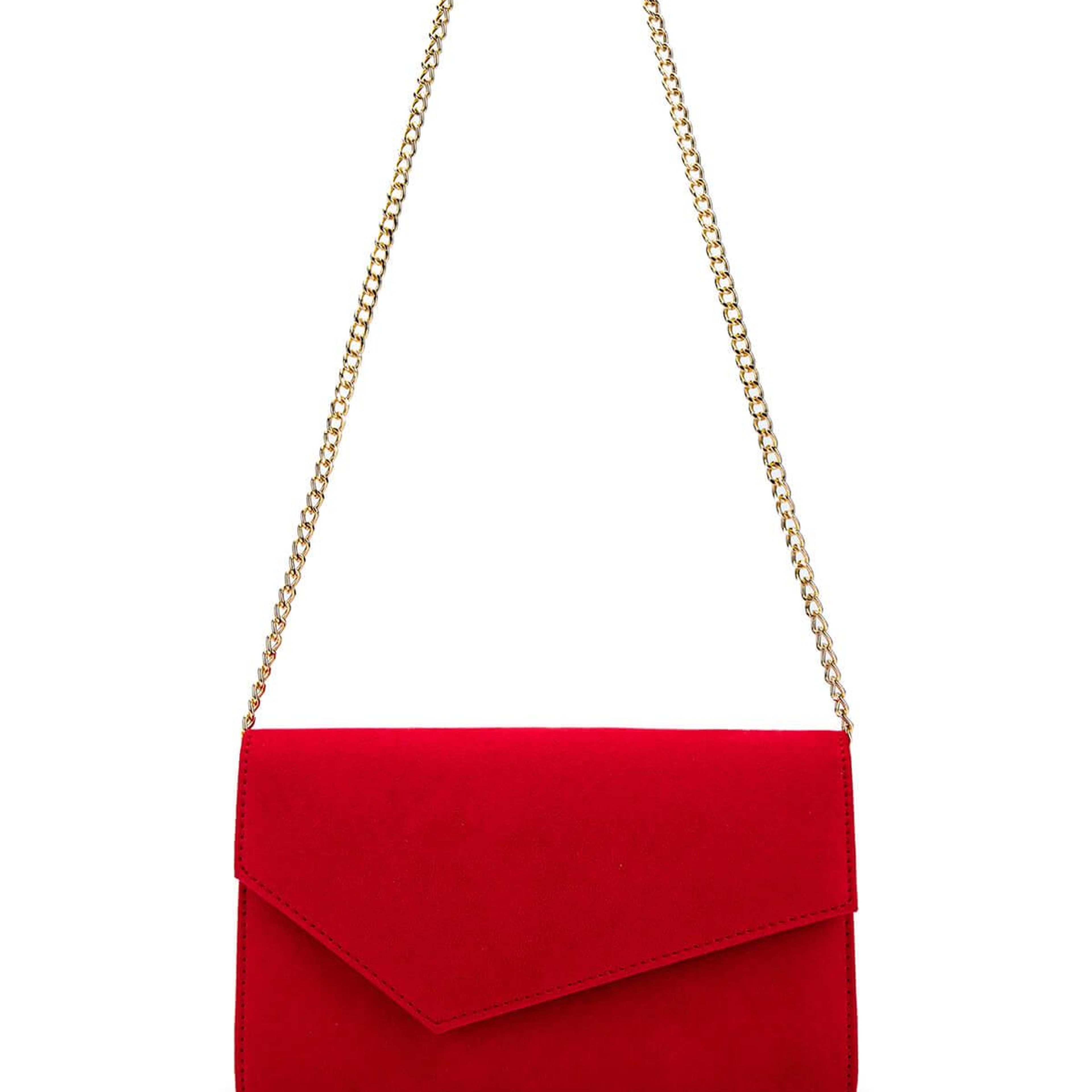 Tamer Tanca Kadın Vegan Kırmızı Süet Omuz Çanta