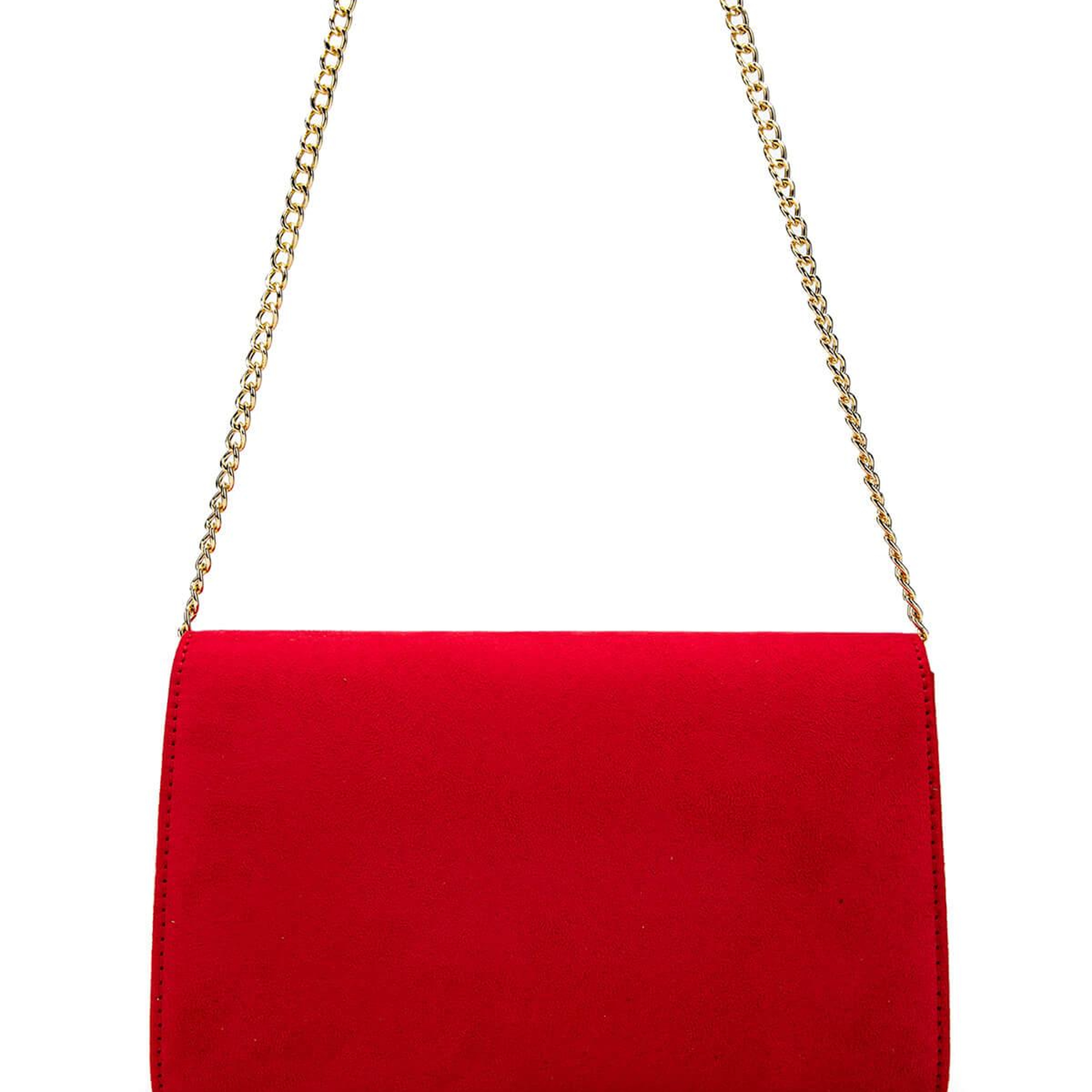 Tamer Tanca Kadın Vegan Kırmızı Süet Omuz Çanta