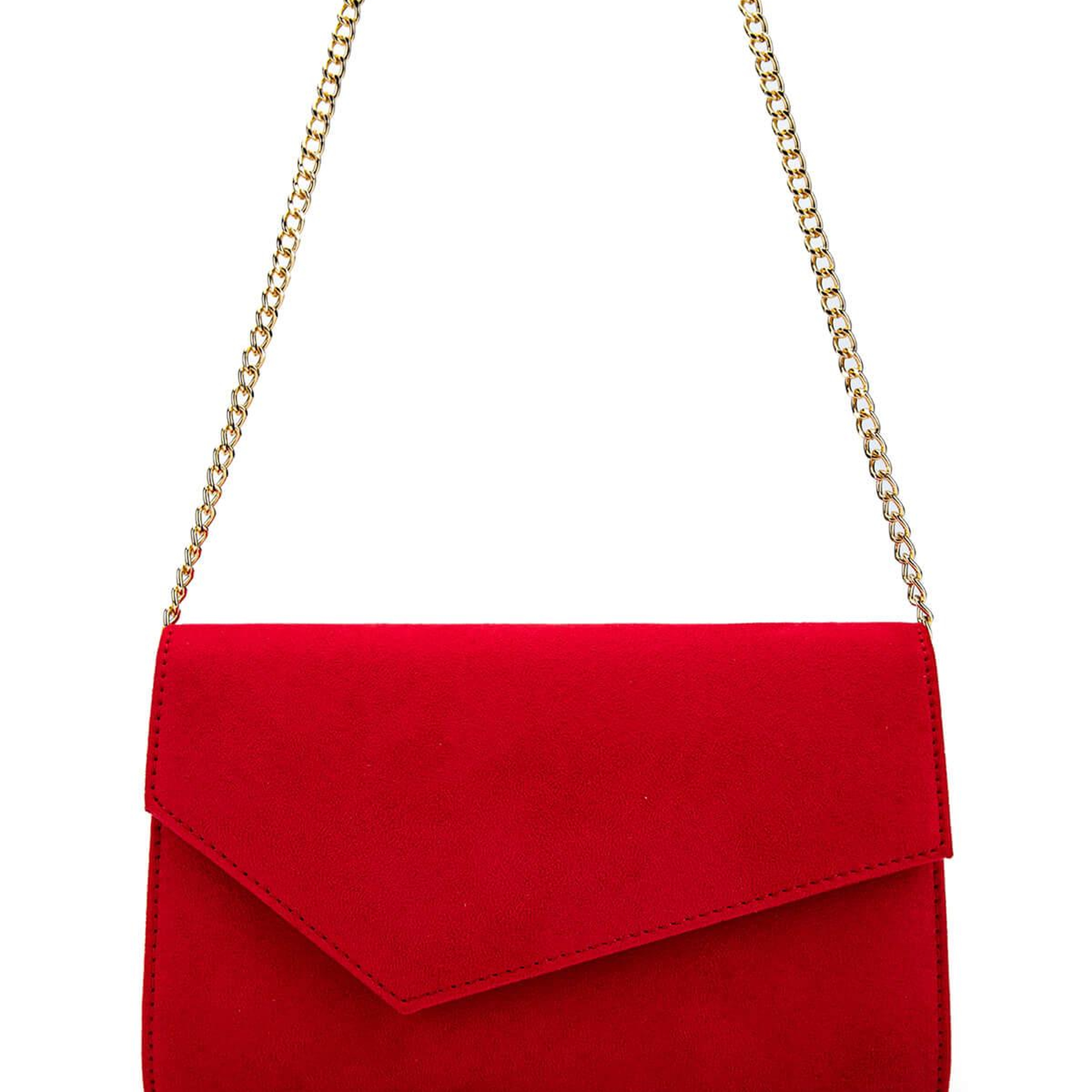 Tamer Tanca Kadın Vegan Kırmızı Süet Omuz Çanta