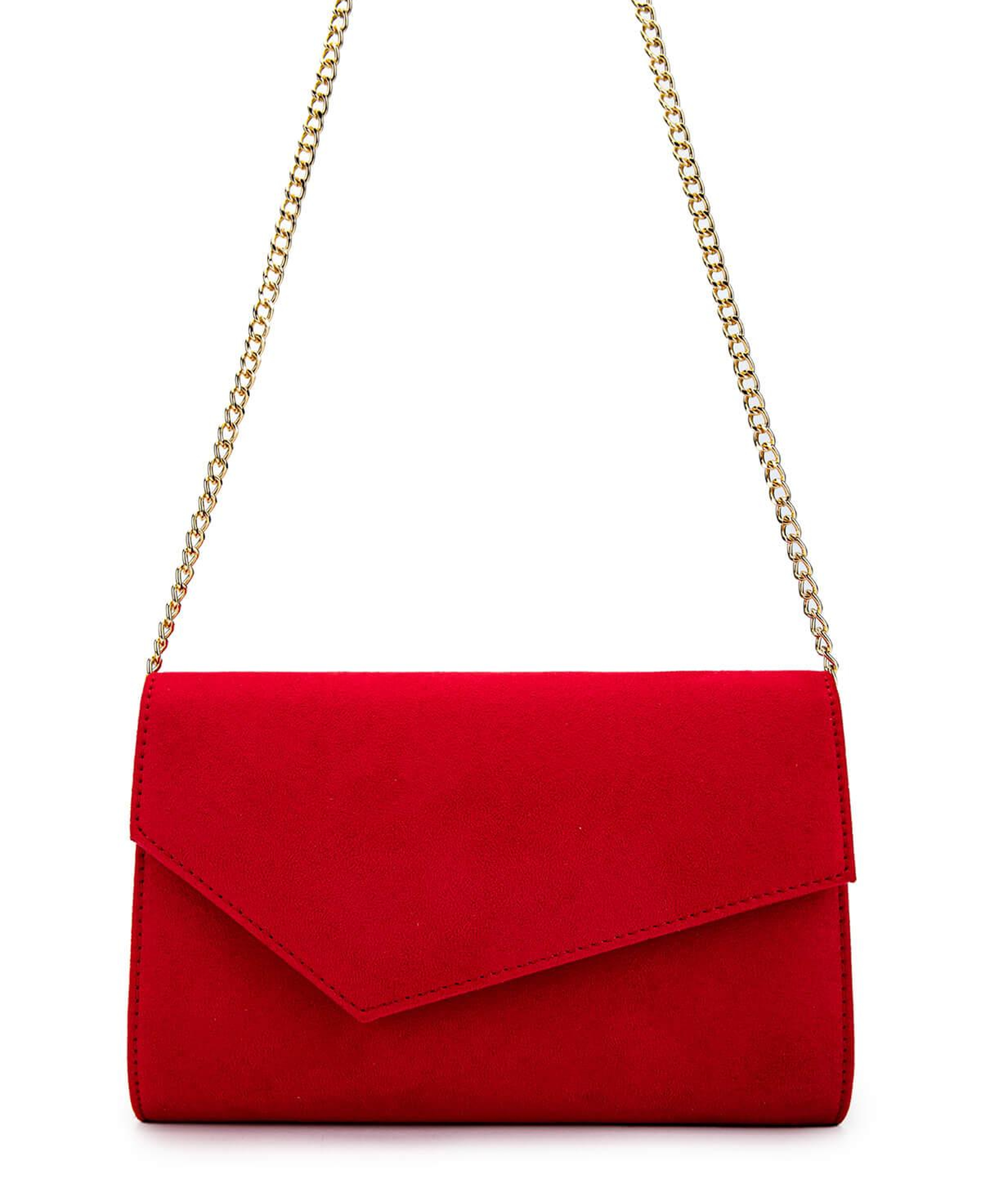 Tamer Tanca Kadın Vegan Kırmızı Süet Omuz Çanta