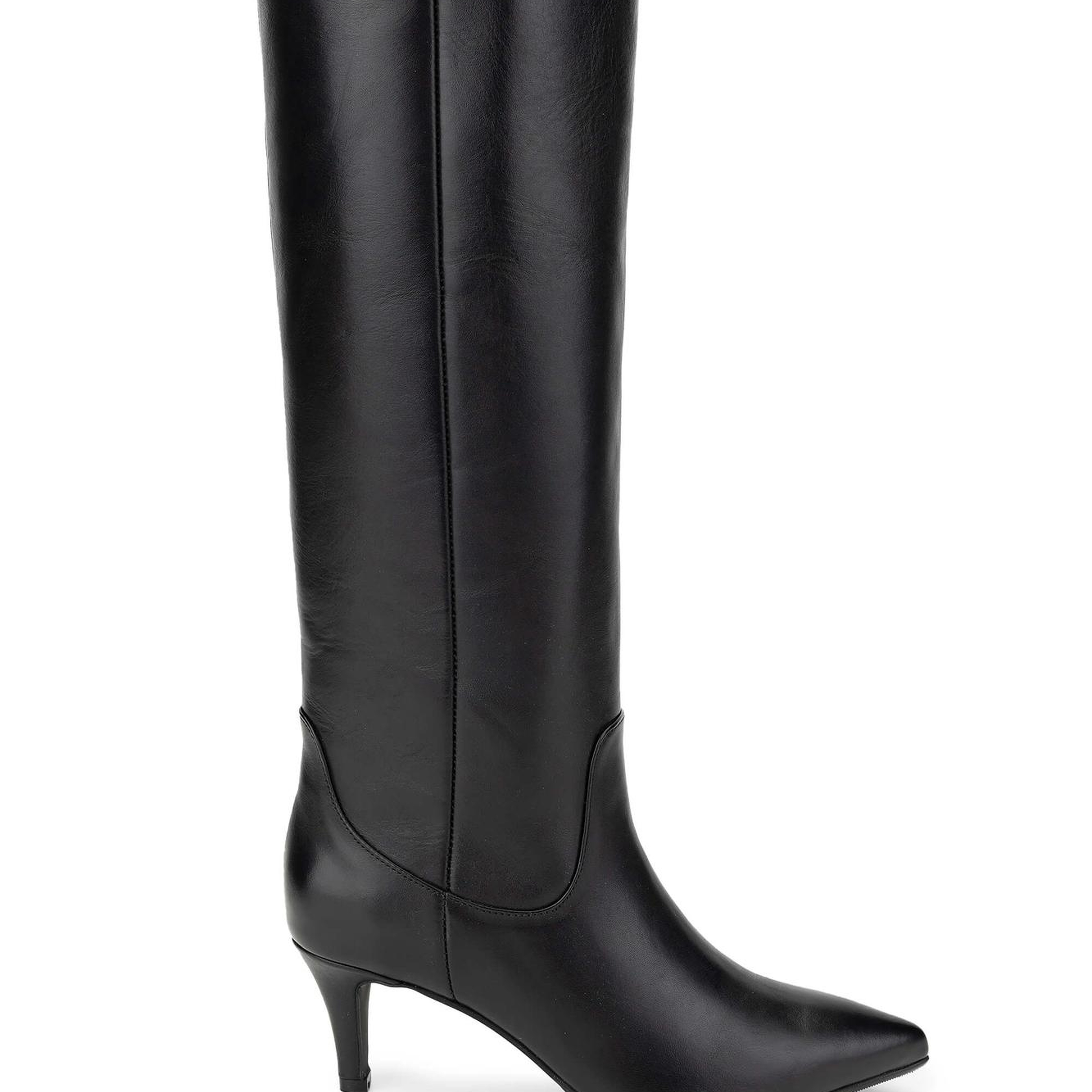 Tamer Tanca Kadın Hakiki Deri Siyah Deri Topuklu Çizme
