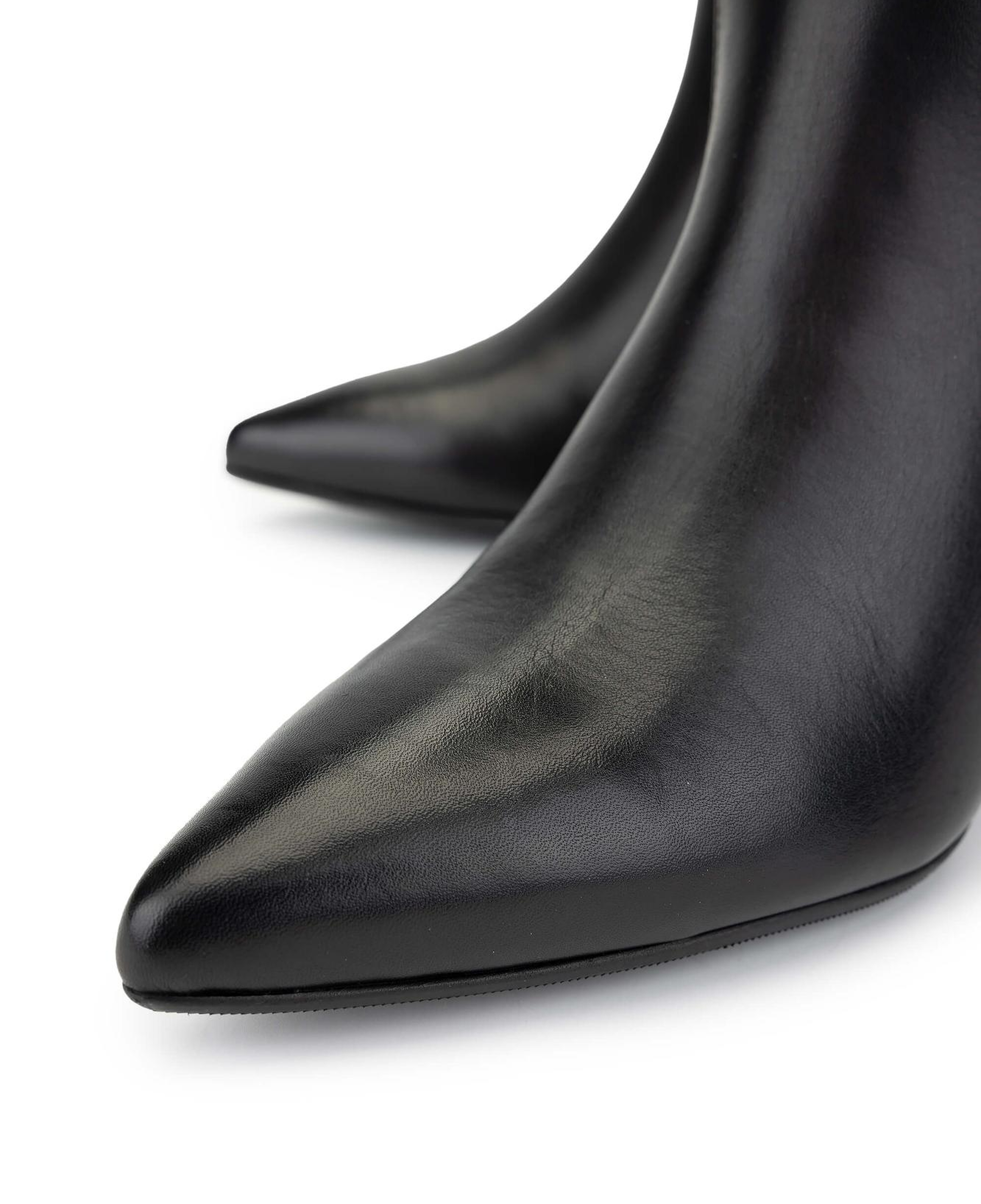 Tamer Tanca Kadın Hakiki Deri Siyah Deri Topuklu Çizme