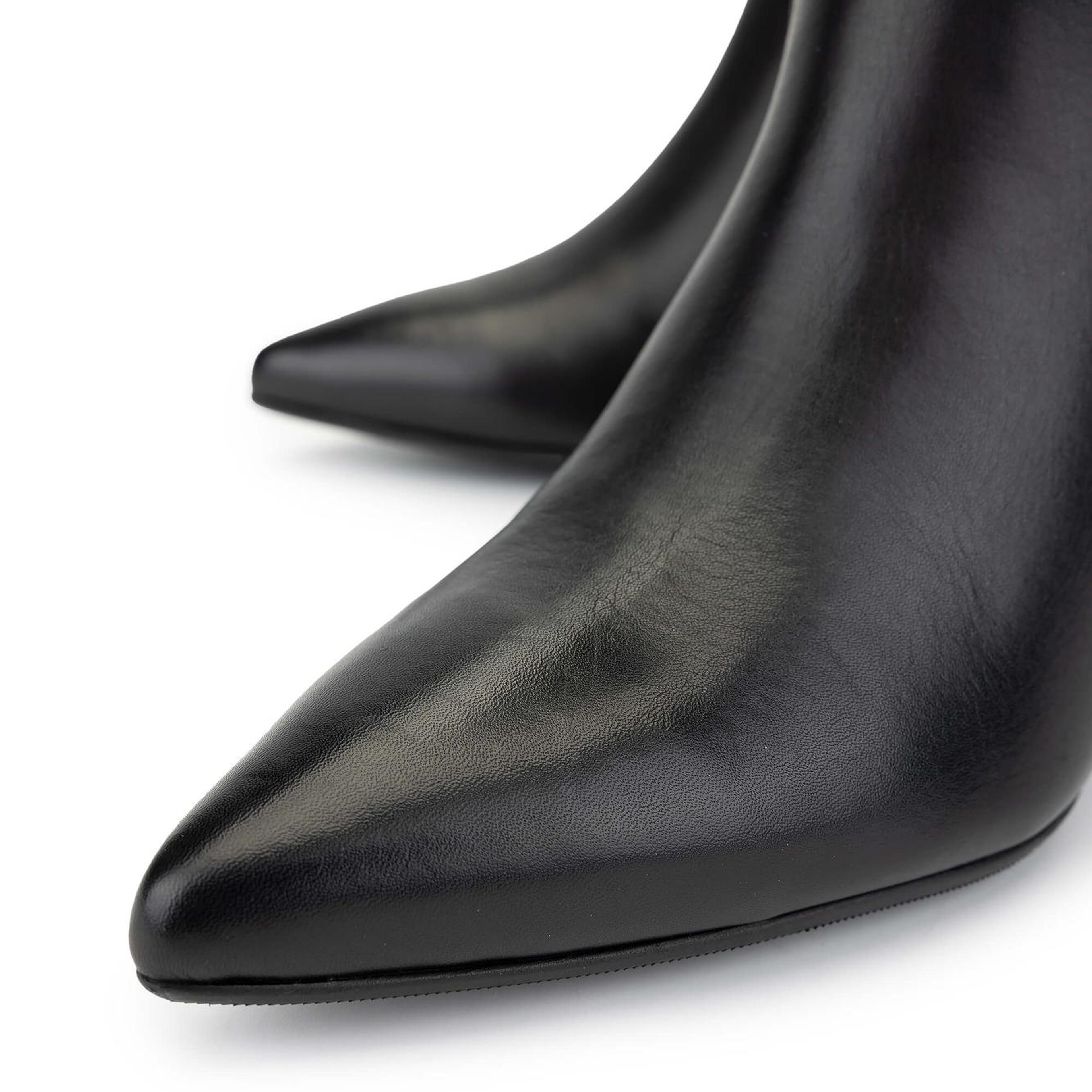 Tamer Tanca Kadın Hakiki Deri Siyah Deri Topuklu Çizme