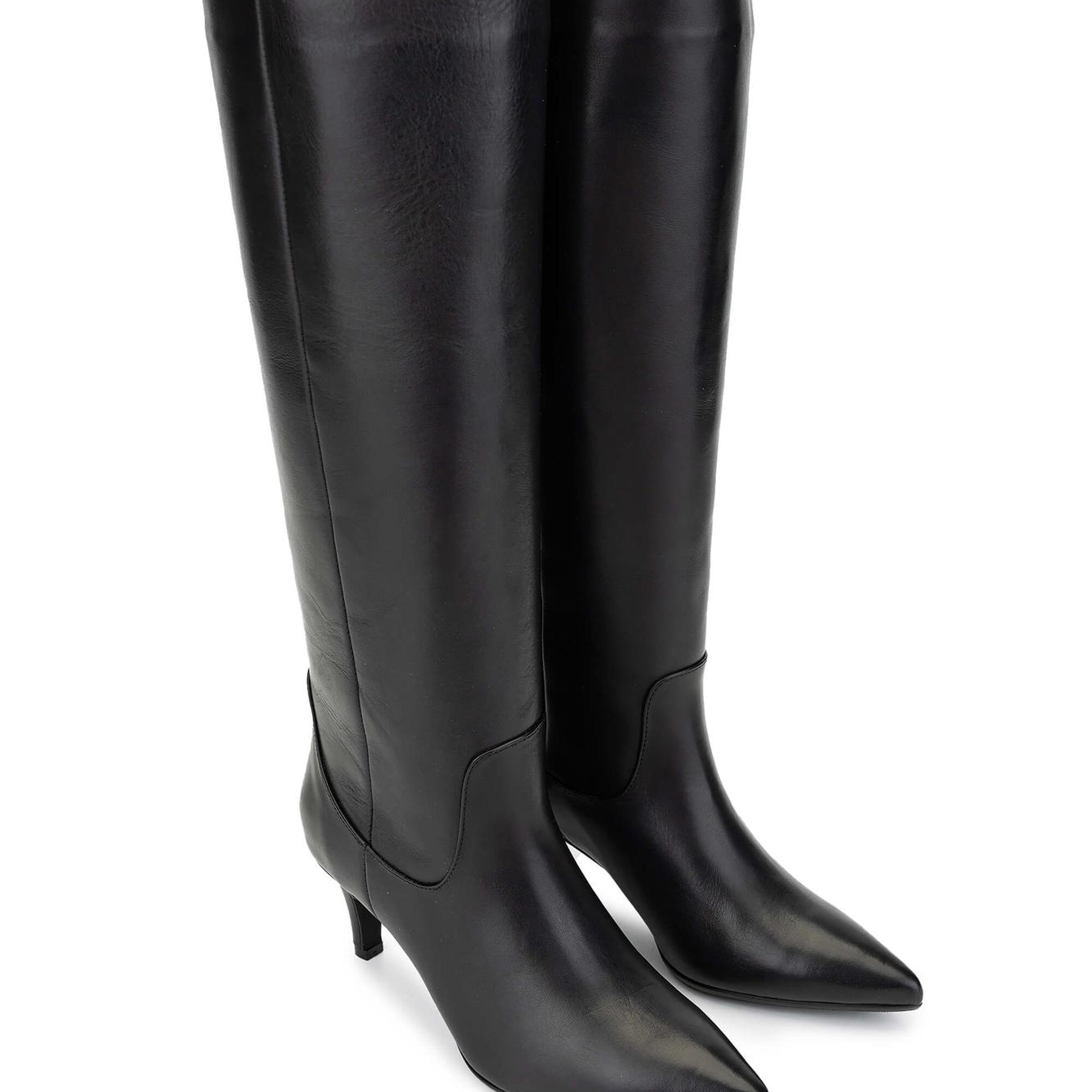 Tamer Tanca Kadın Hakiki Deri Siyah Deri Topuklu Çizme