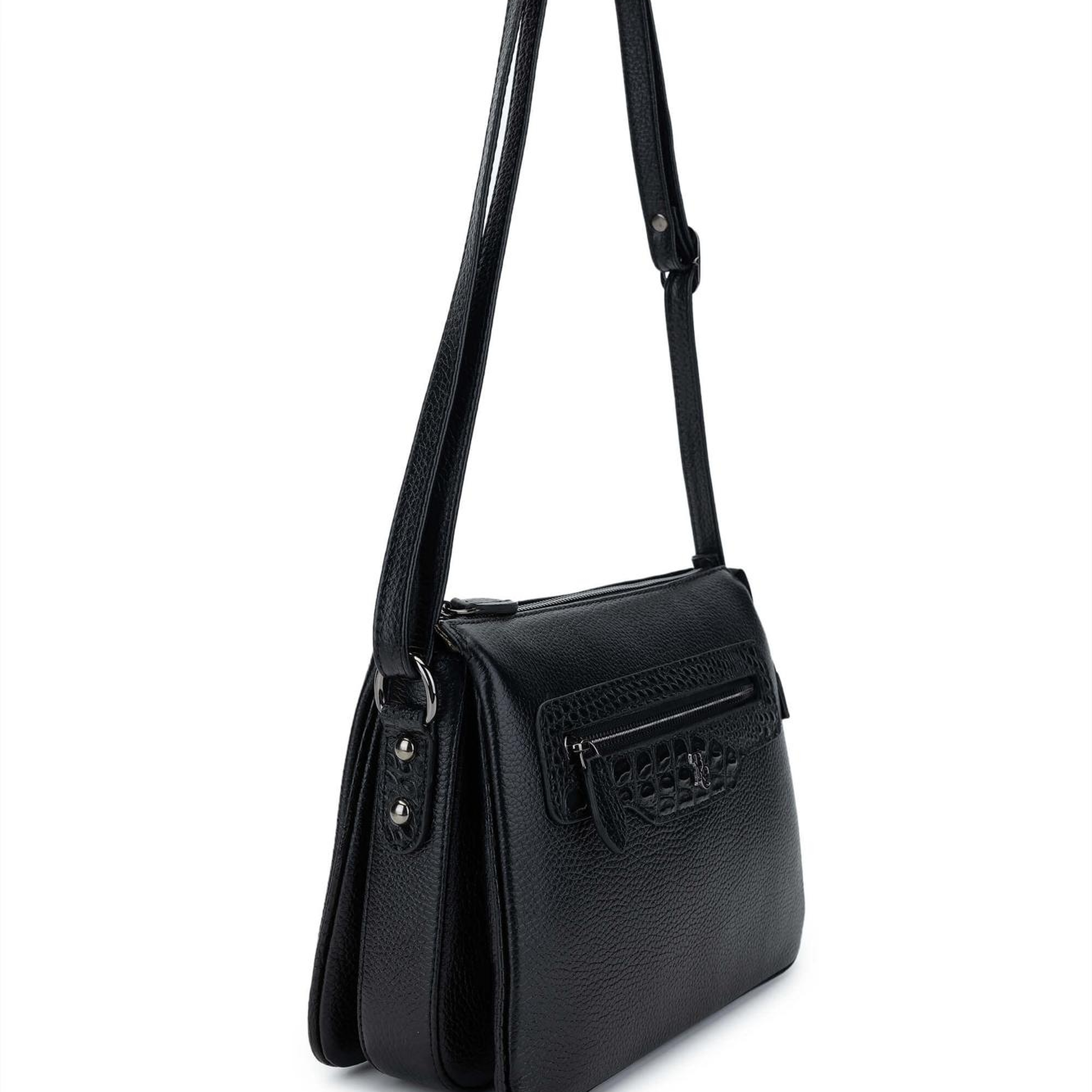 Tamer Tanca Kadın Hakiki Deri Siyah Omuz Çanta