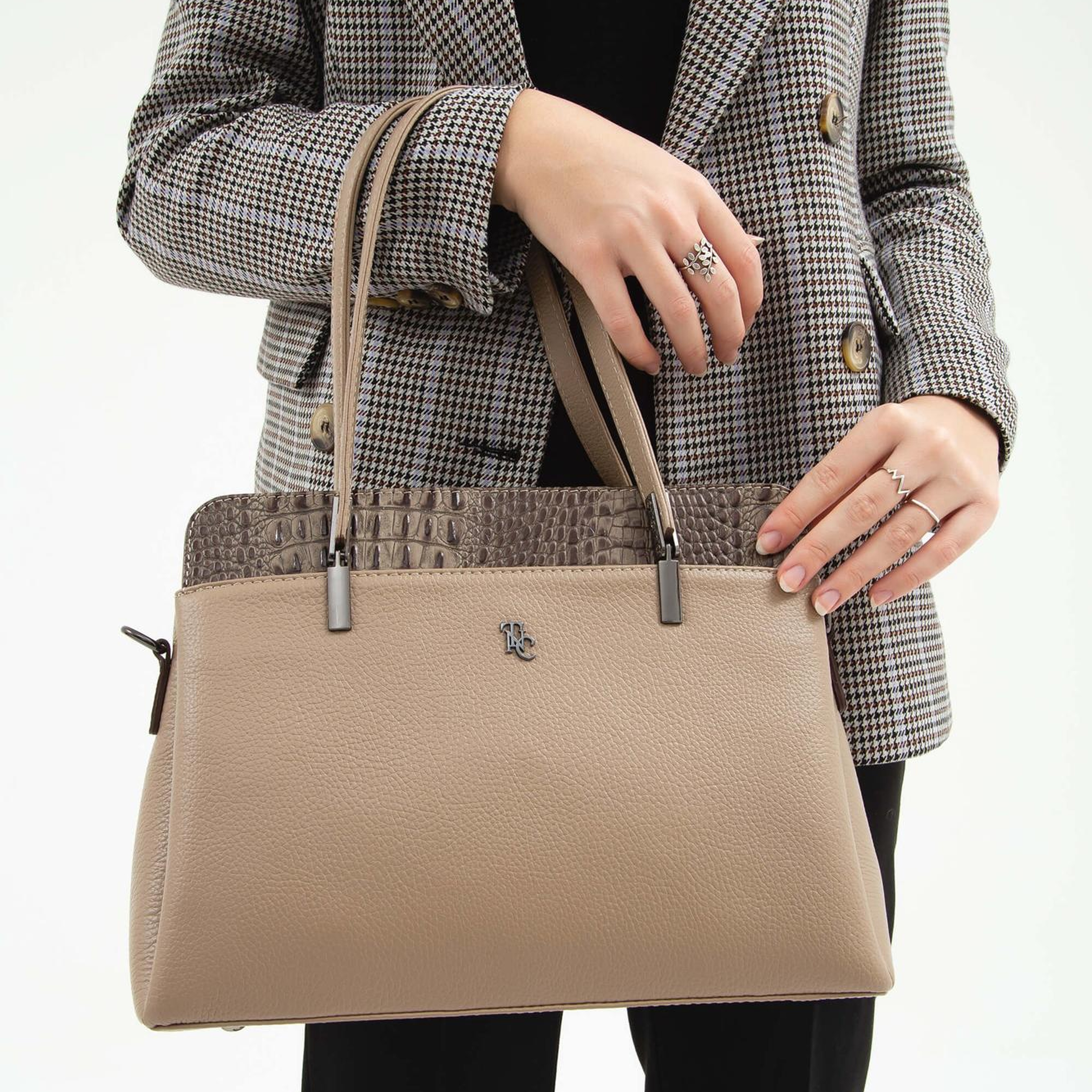 Tamer Tanca Kadın Hakiki Deri Vizon Kol Çantası