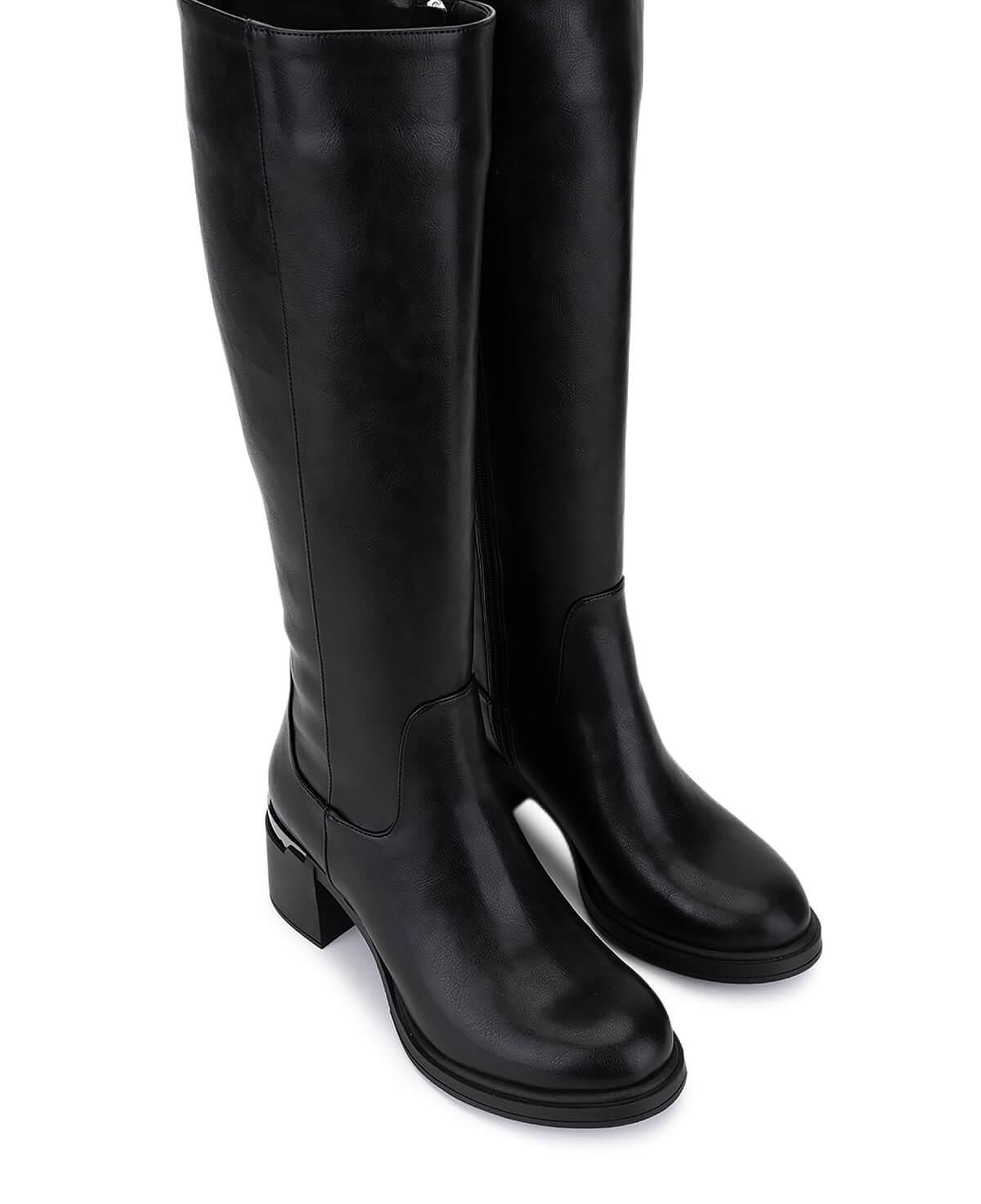 Tamer Tanca Kadın Suni Deri Siyah Topuklu Çizme