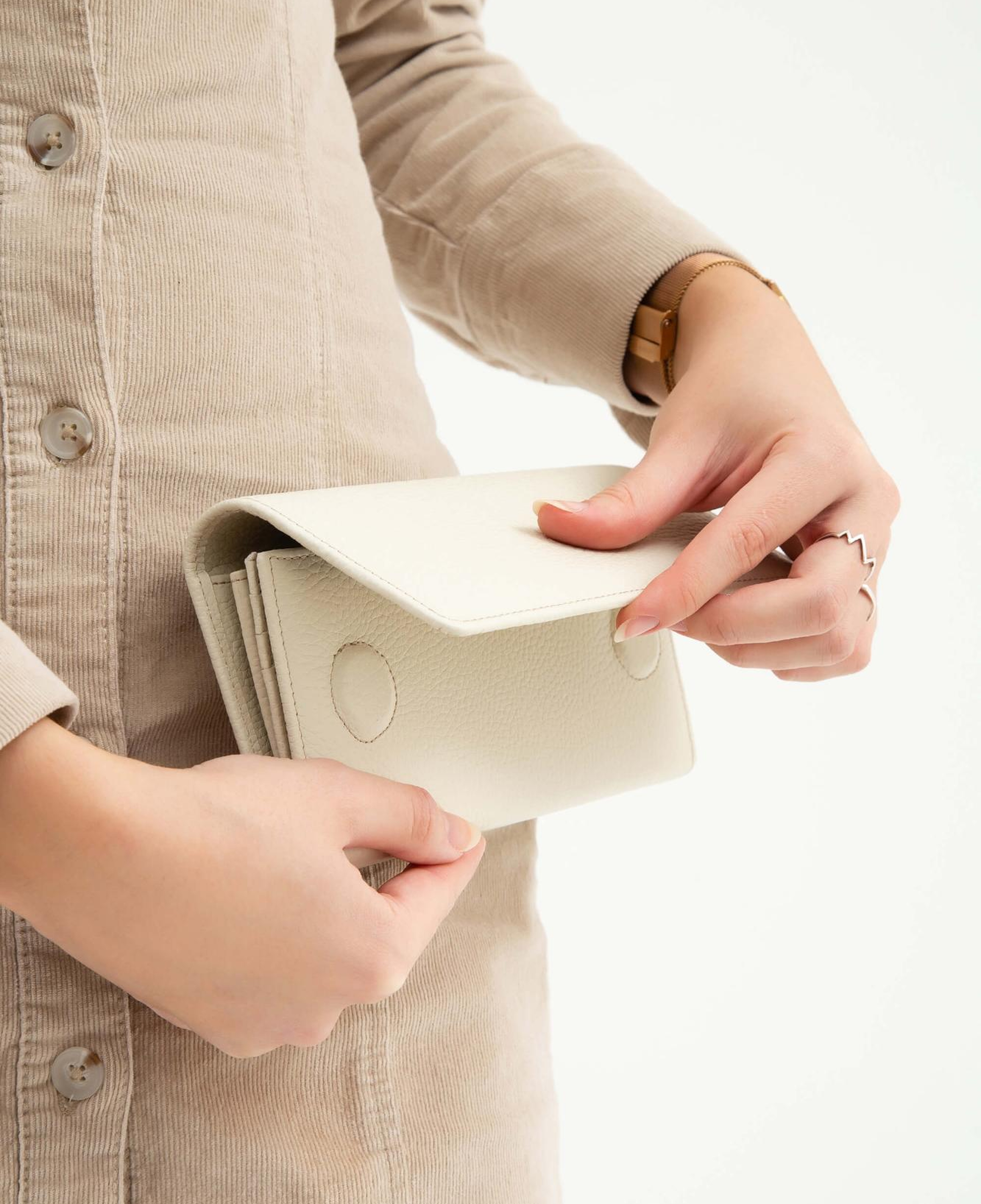 Tamer Tanca Kadın Hakiki Deri Bej Günlük Cuzdan