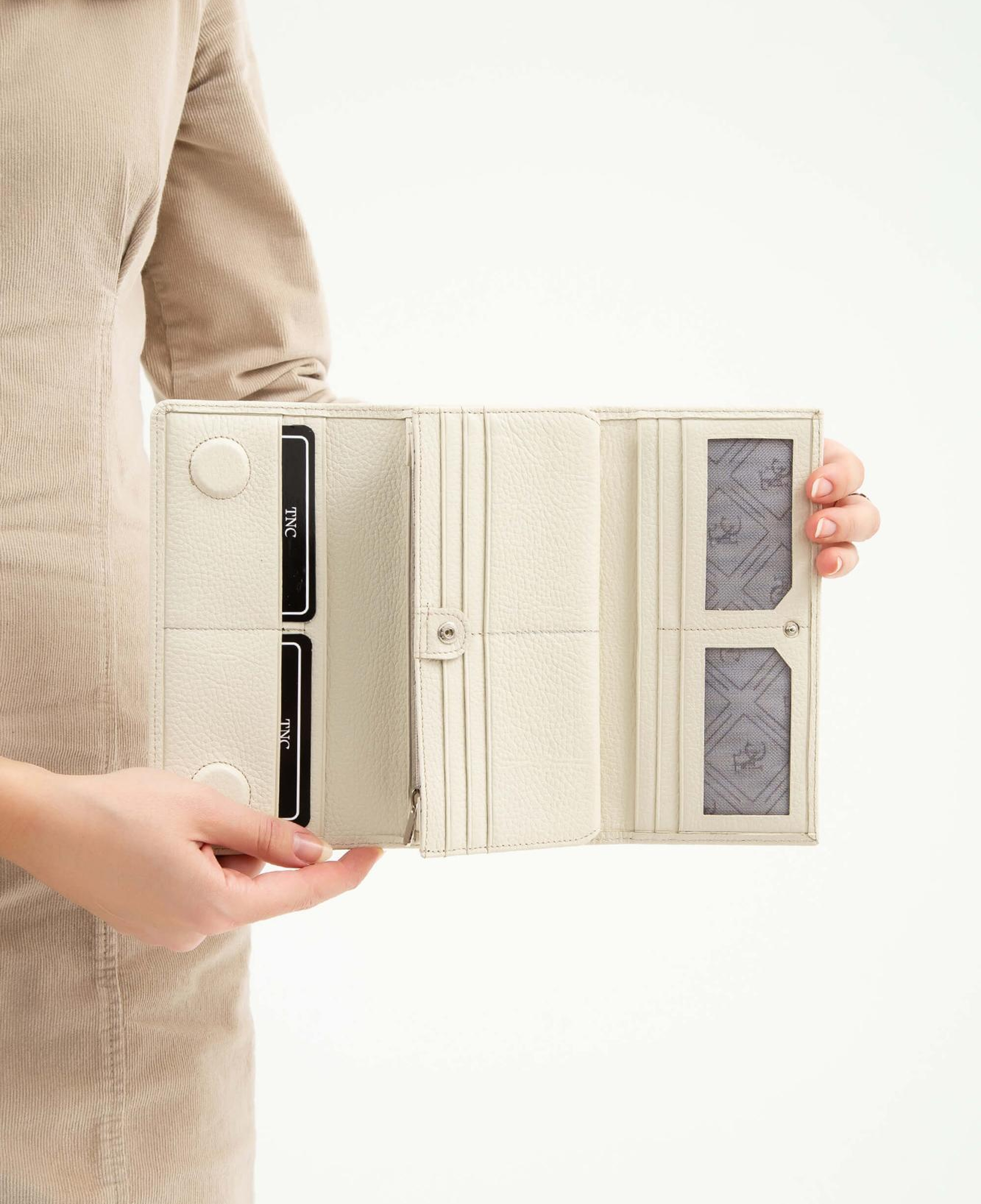 Tamer Tanca Kadın Hakiki Deri Bej Günlük Cuzdan