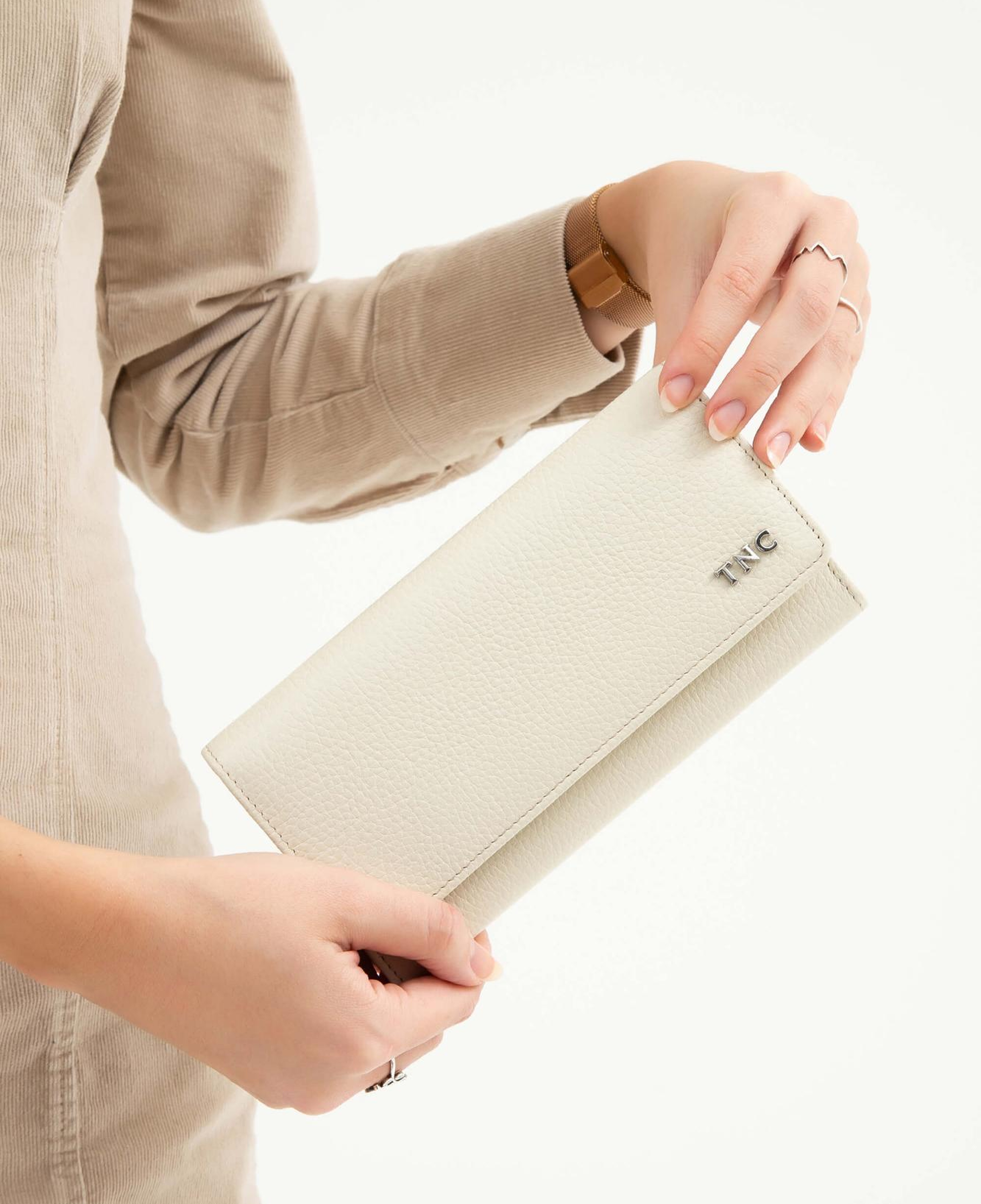 Tamer Tanca Kadın Hakiki Deri Bej Günlük Cuzdan