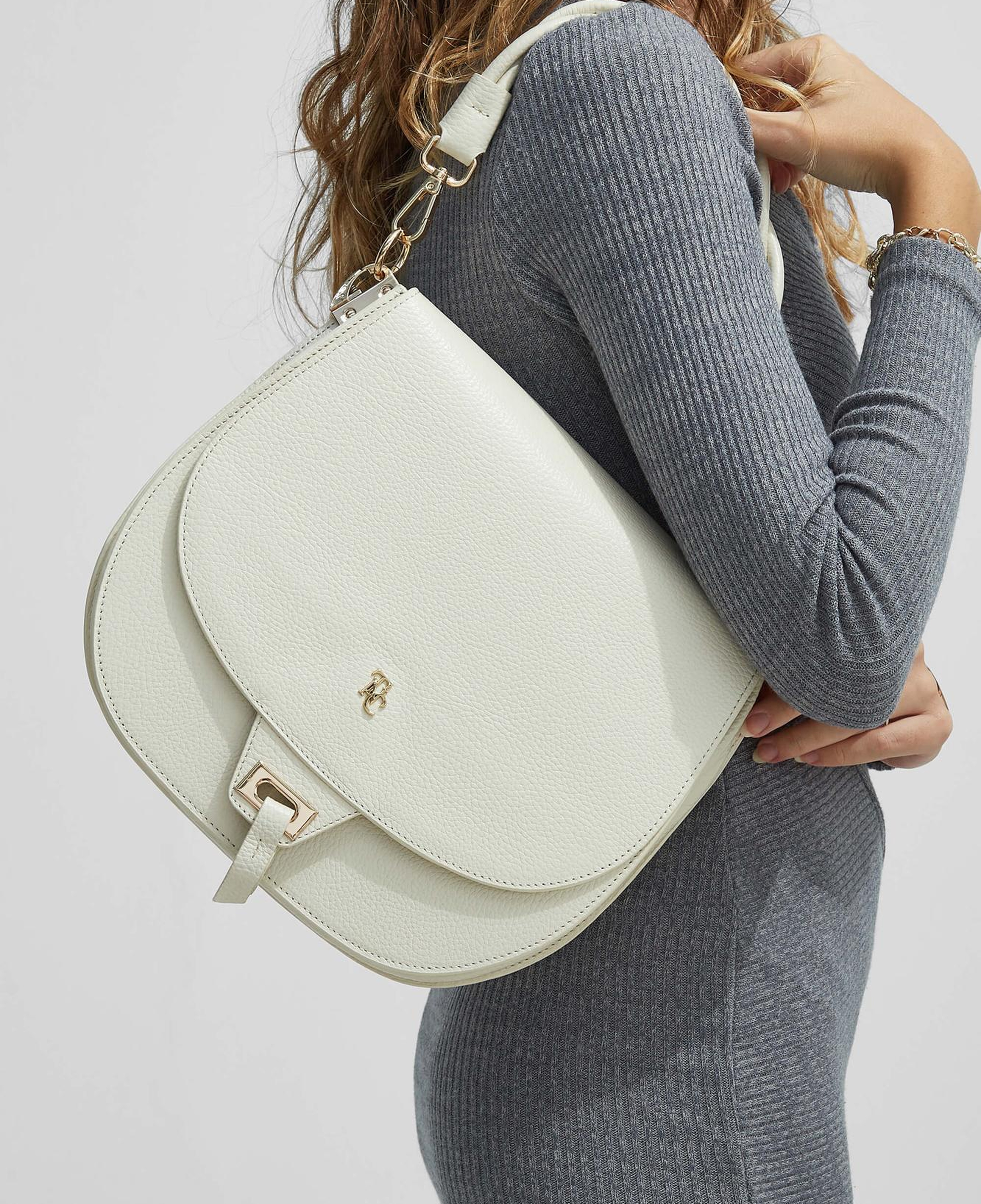 Tamer Tanca Kadın Hakiki Deri Bej Kol Çantası