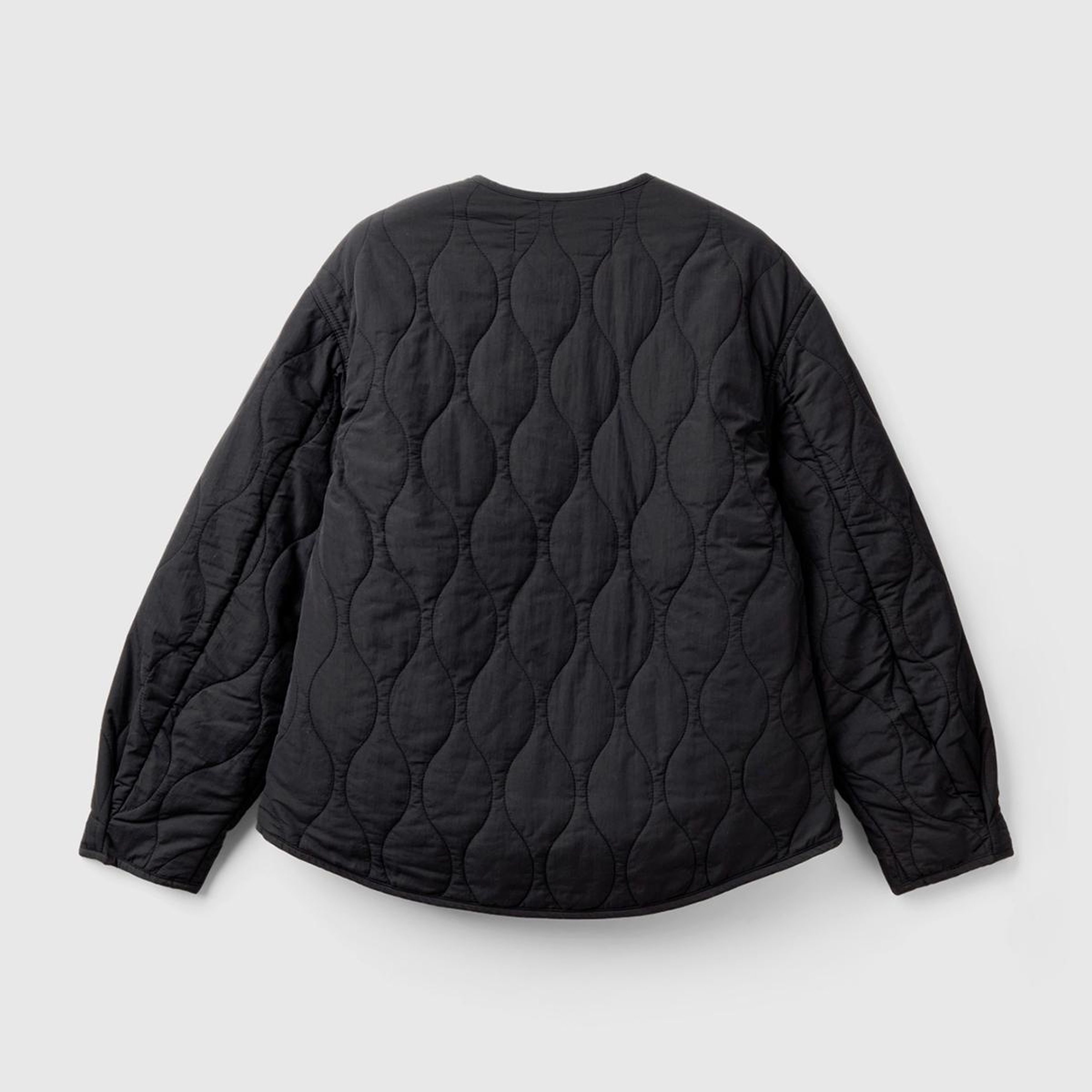 Kadın Siyah Fermuarlı Önü Düğmeli Cepli Kapitone Ceket