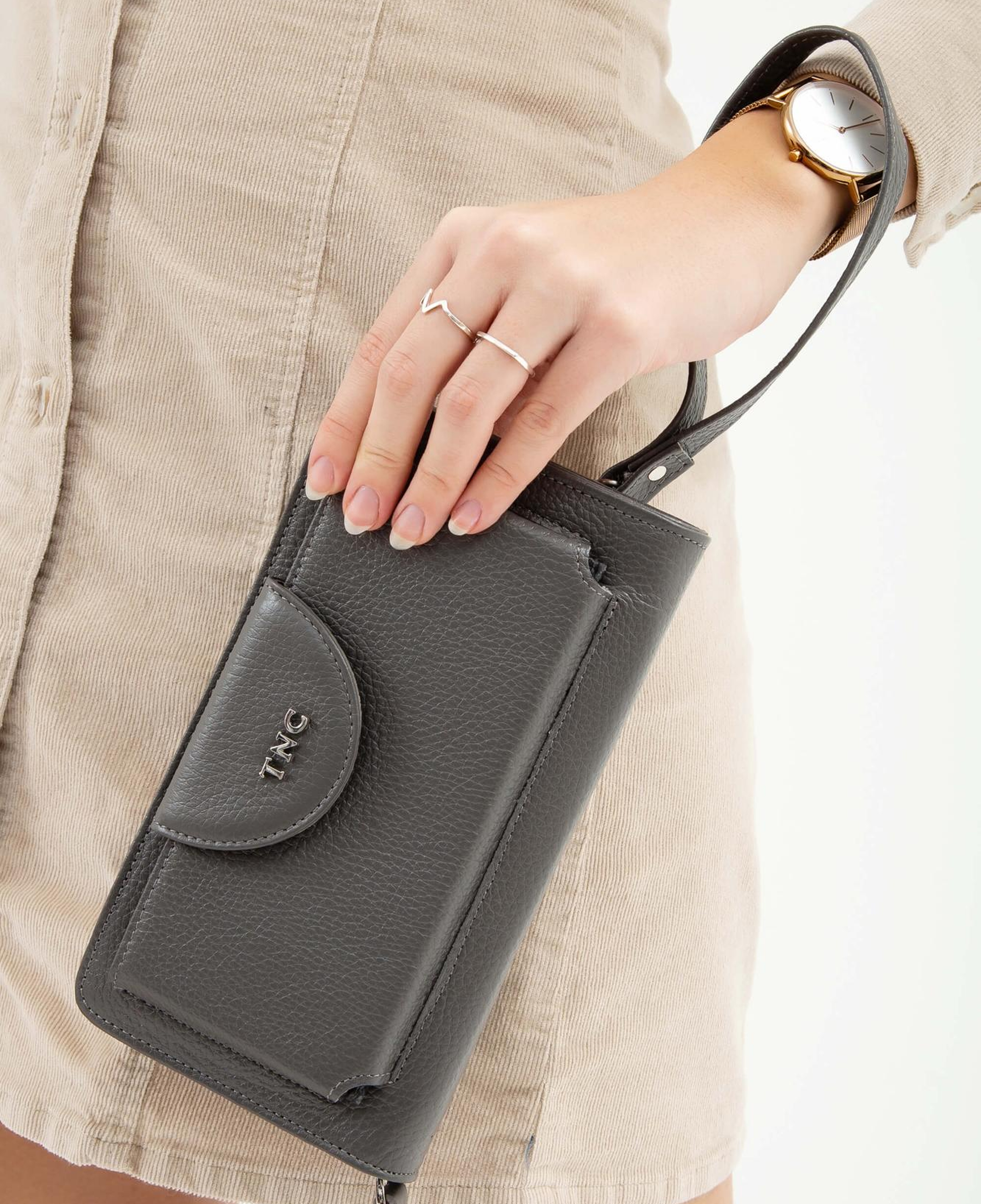 Tamer Tanca Kadın Hakiki Deri Gri Günlük Cuzdan