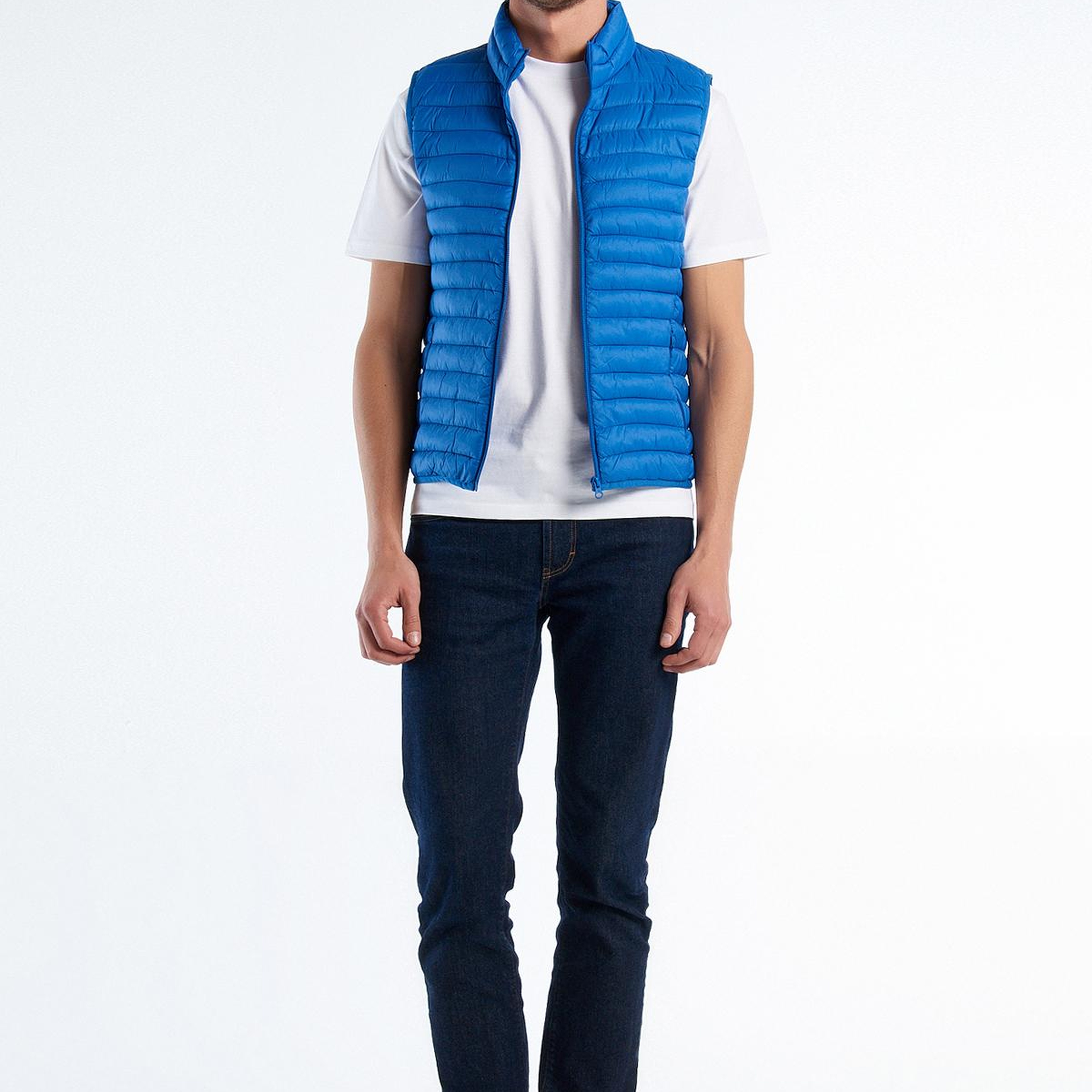 Erkek Koyu Mavi Eco-Recyle Dolgulu Pufa Yelek