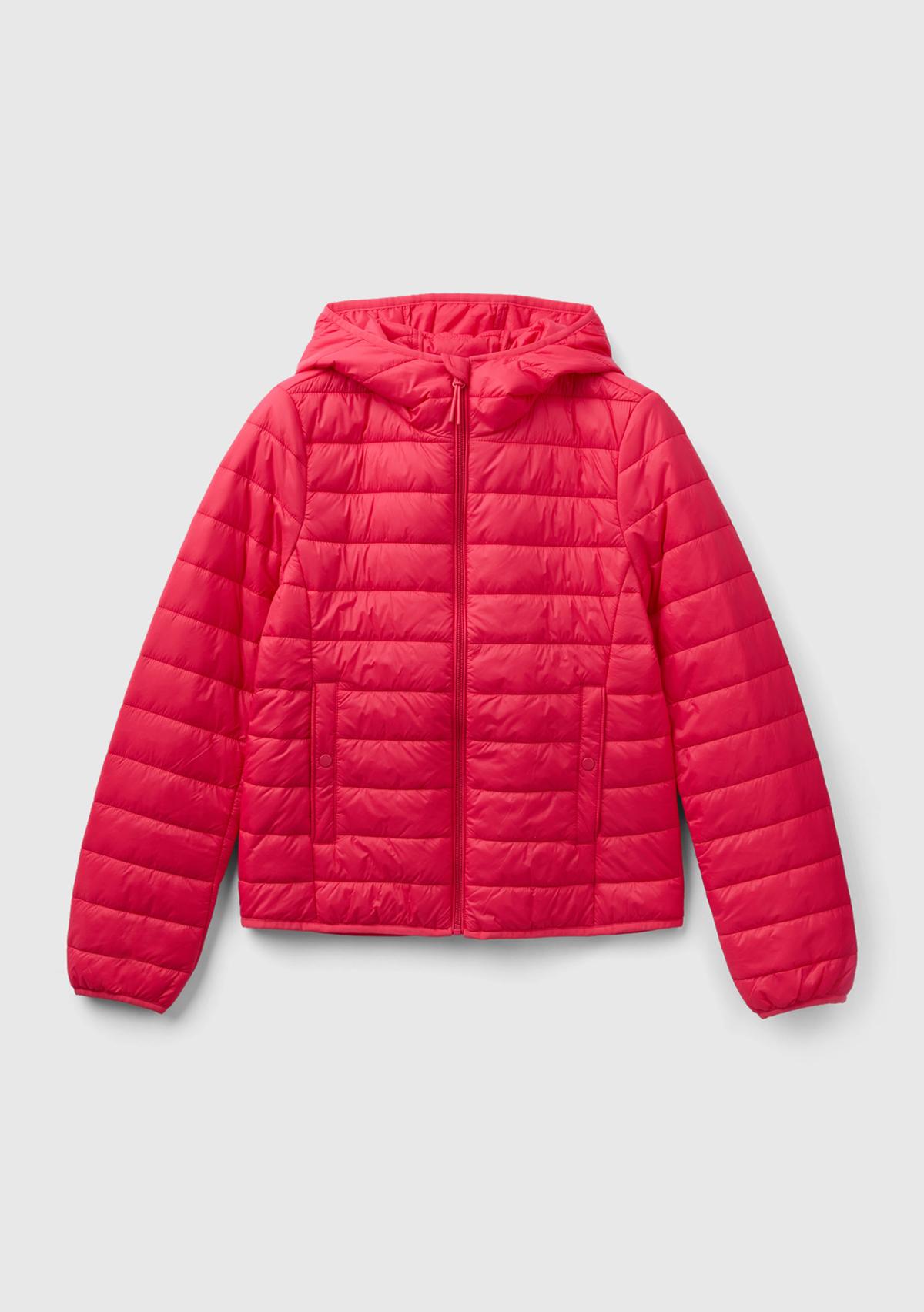 Kadın Koyu Pembe Recycled Polyester Dolgulu  Pufa Mont