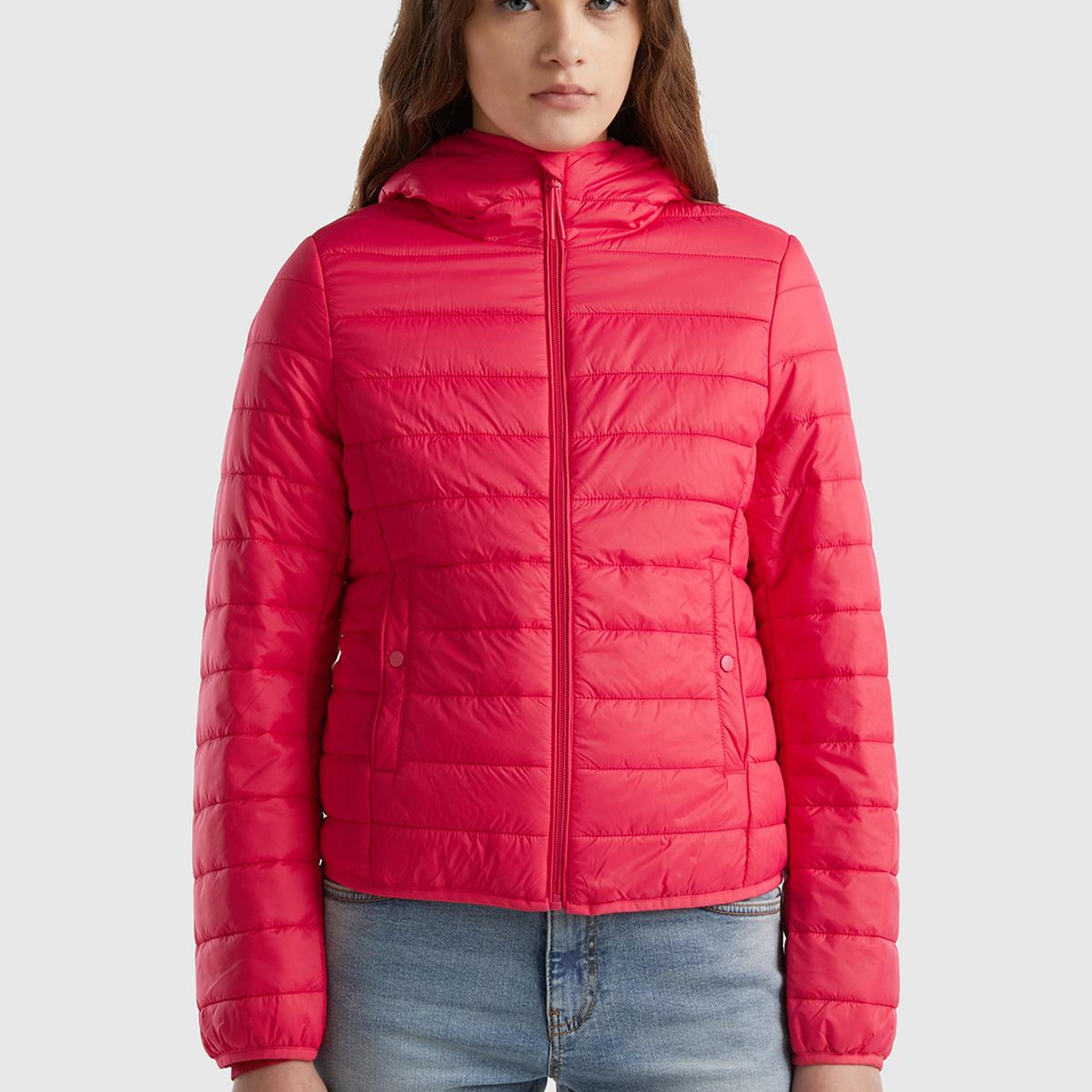 Kadın Koyu Pembe Recycled Polyester Dolgulu  Pufa Mont