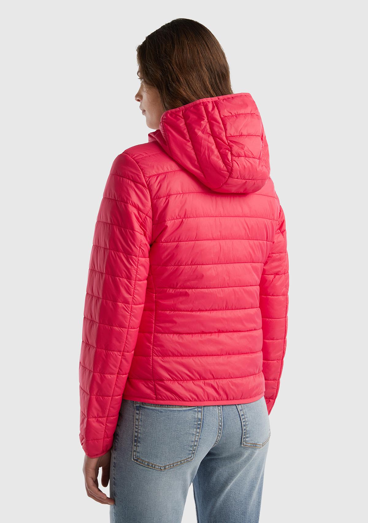 Kadın Koyu Pembe Recycled Polyester Dolgulu  Pufa Mont