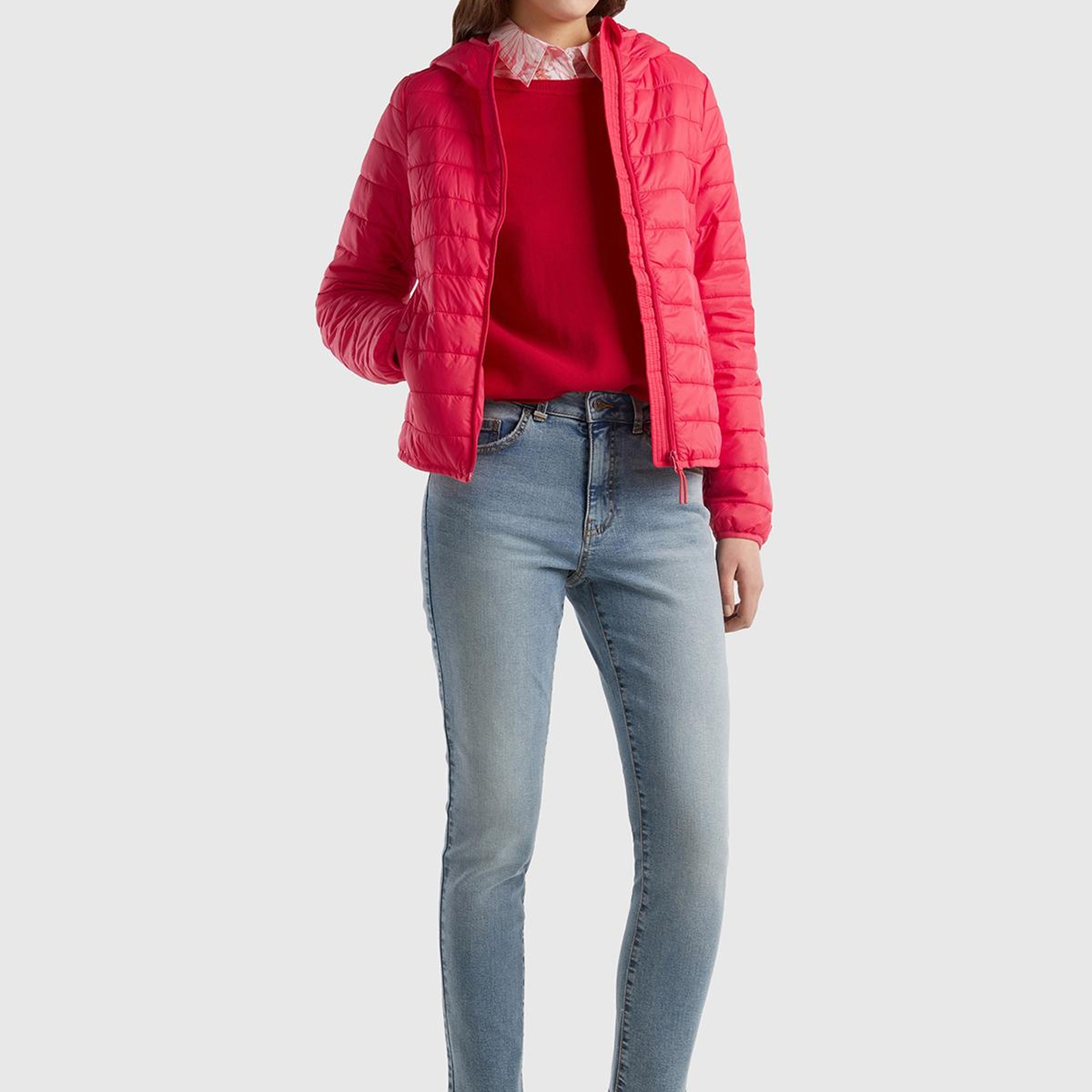 Kadın Koyu Pembe Recycled Polyester Dolgulu  Pufa Mont