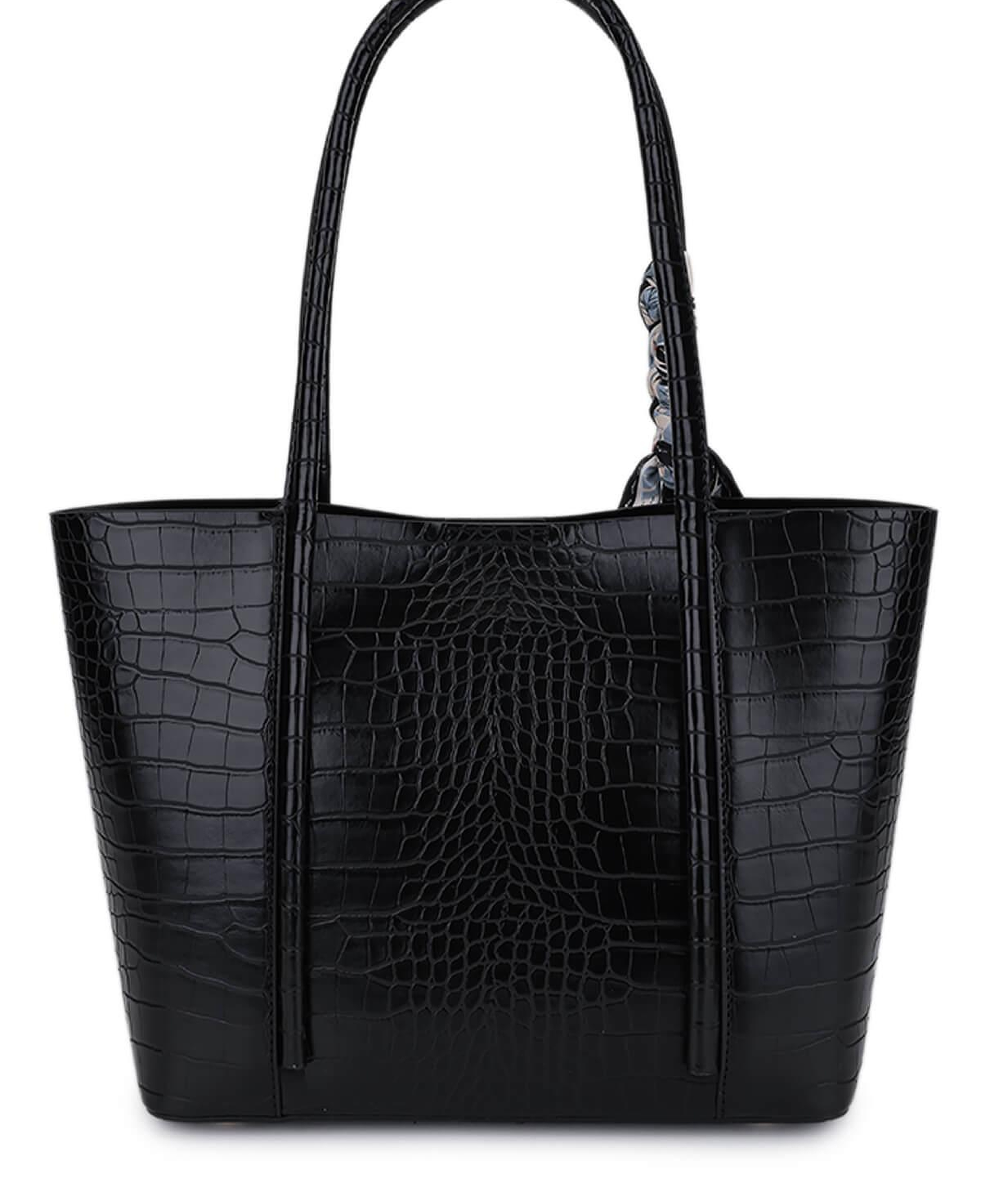 Tamer Tanca Kadın Suni Deri Siyah Kroko Omuz Çanta