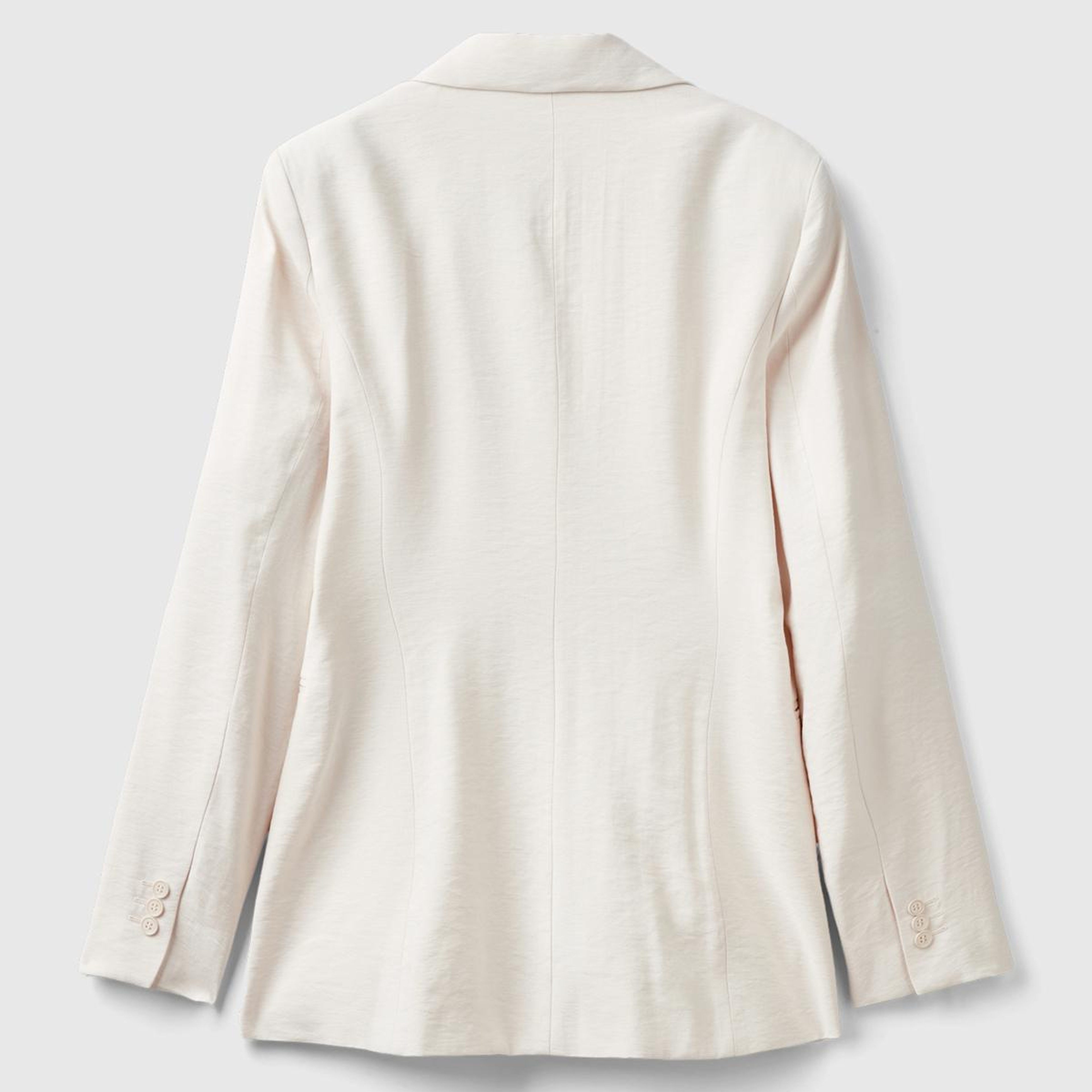 Kadın Krem Viskoz Karışımlı Slim Fit Blazer Ceket