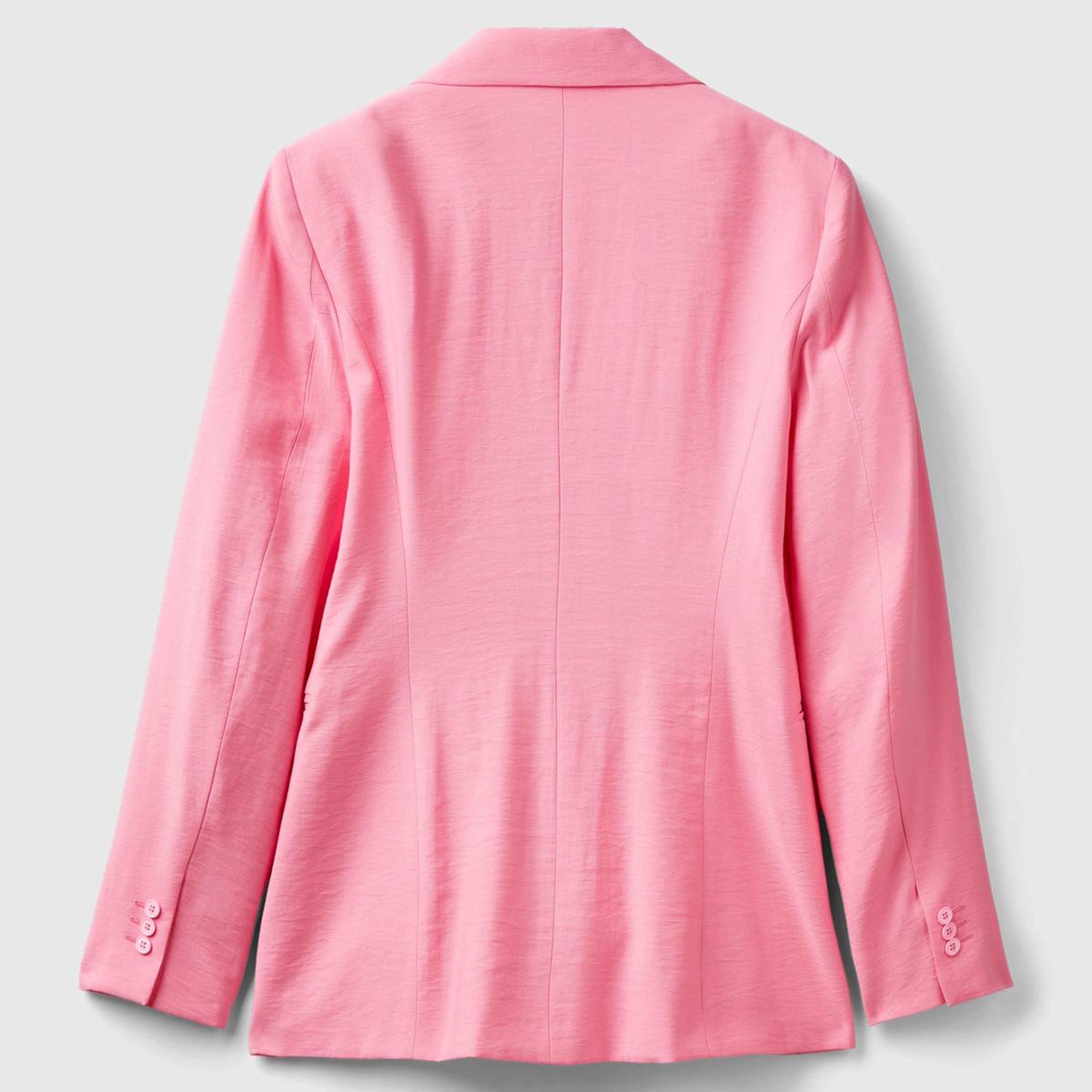 Kadın Açık Pembe Viskoz Karışımlı Slim Fit Blazer Ceket